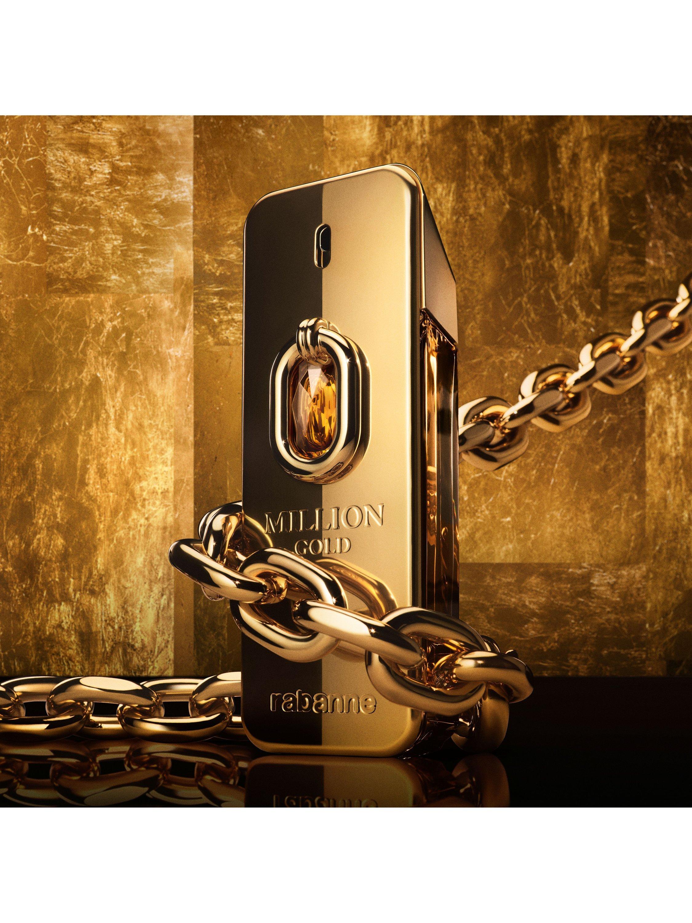 Rabanne Million Gold Elixir Parfum Intense 100ml bottle, imported from the UK