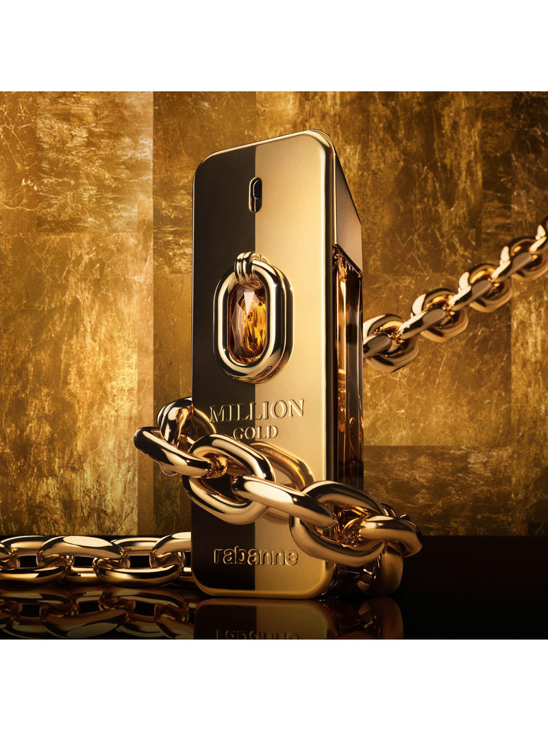 Rabanne Million Gold Elixir Parfum Intense 100ml bottle, imported from the UK
