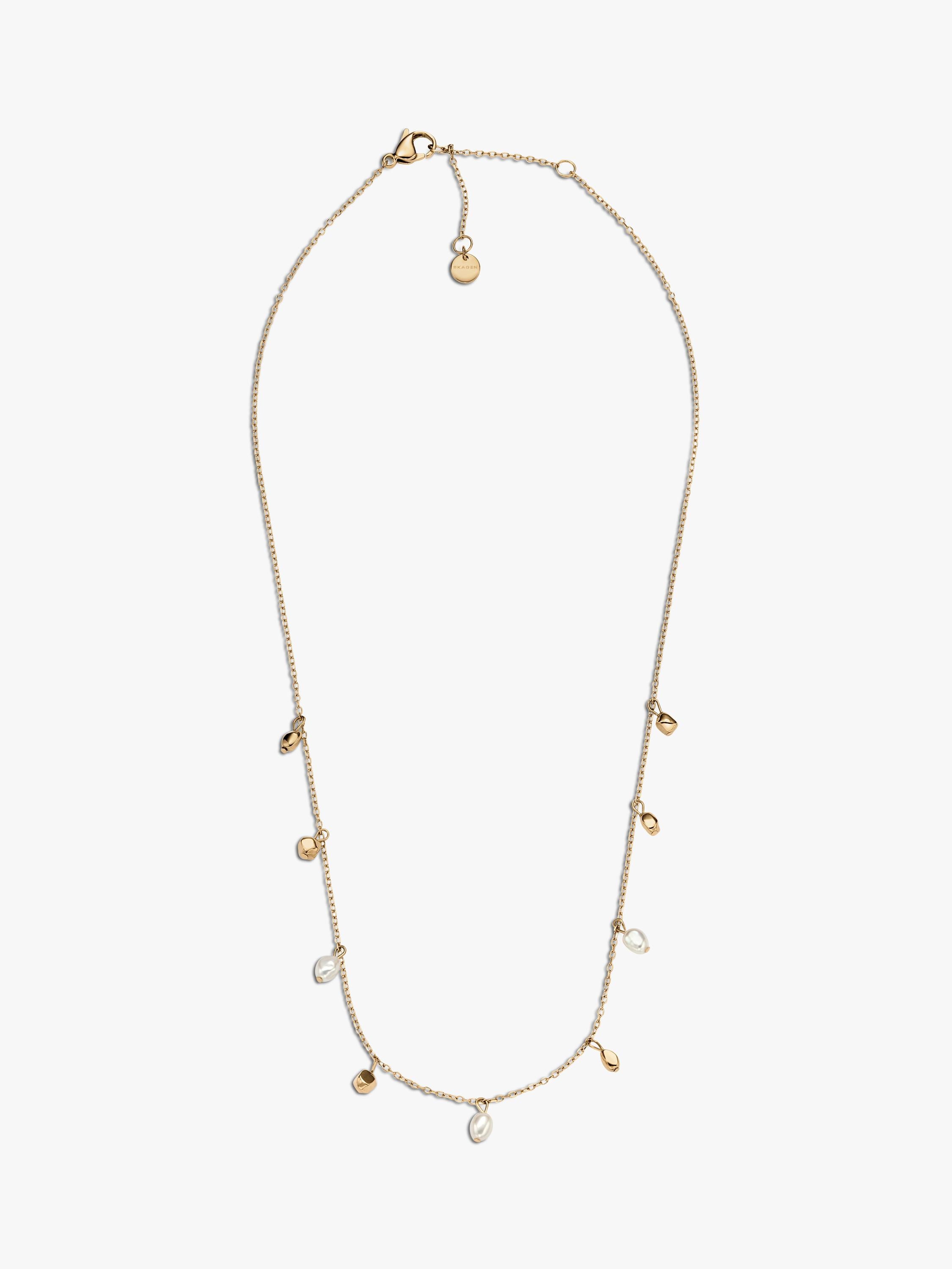 Skagen gold and pearl necklace chain (British brand)