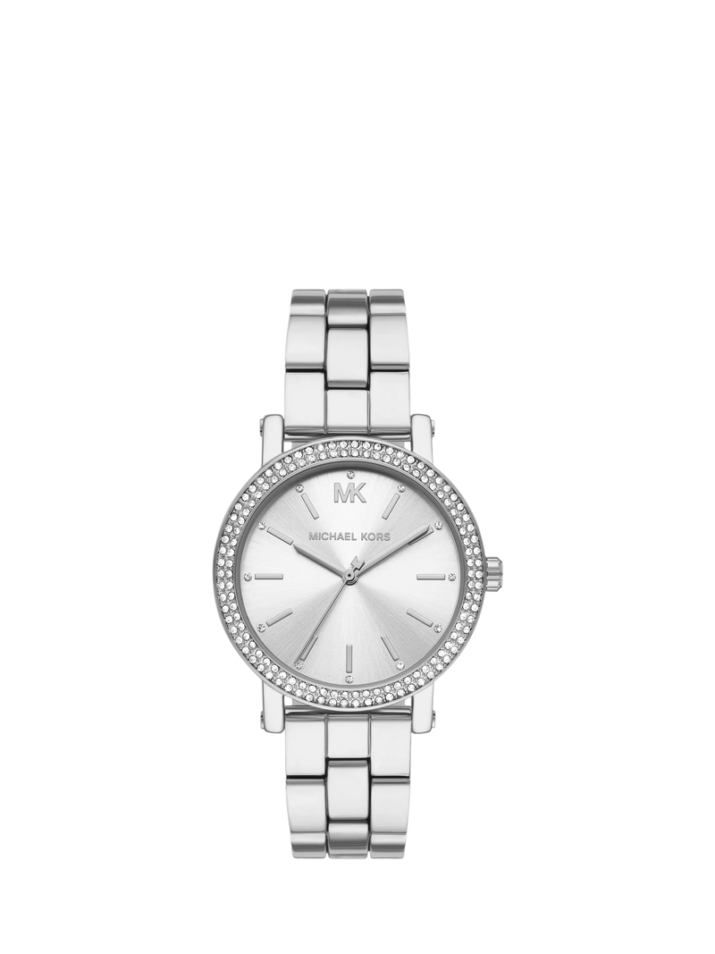 Michael Kors Corey watch 38mm studded bracelet silver - British product
