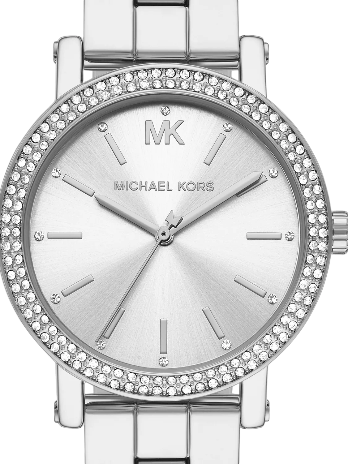 Michael Kors Corey watch 38mm studded bracelet silver - British product