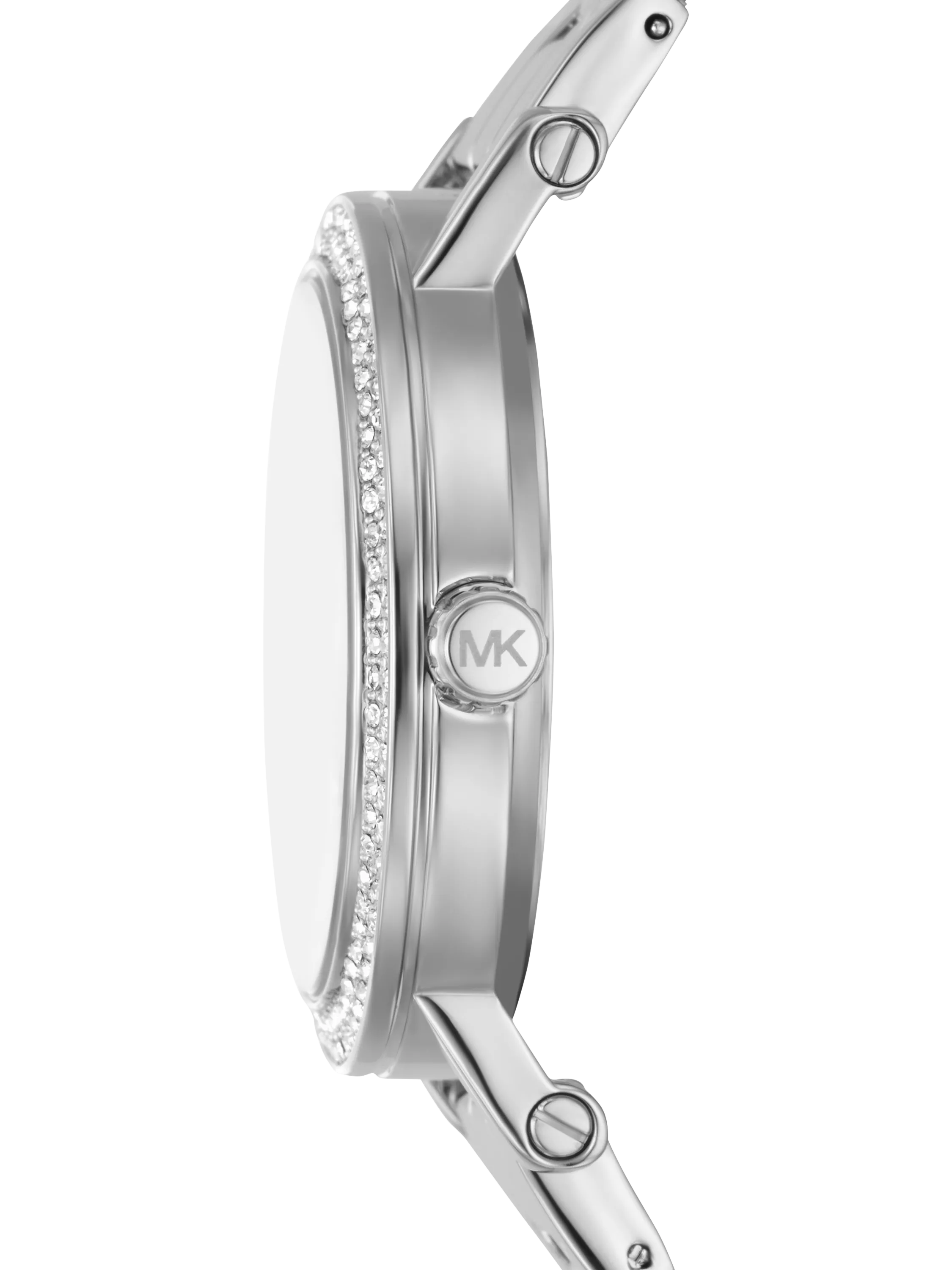 Michael Kors Corey watch 38mm studded bracelet silver - British product
