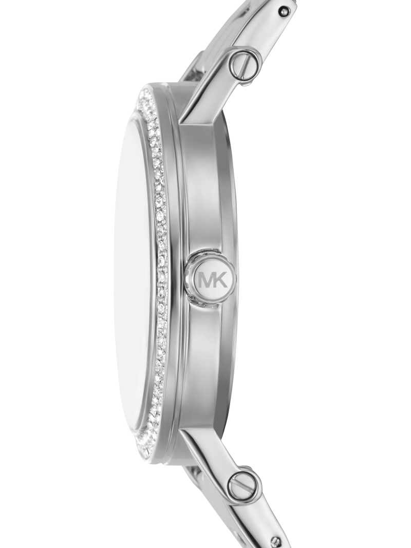 Michael Kors Corey watch 38mm studded bracelet silver - British product
