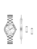 Michael Kors silver watch gift set Slim Runway, imported from the UK