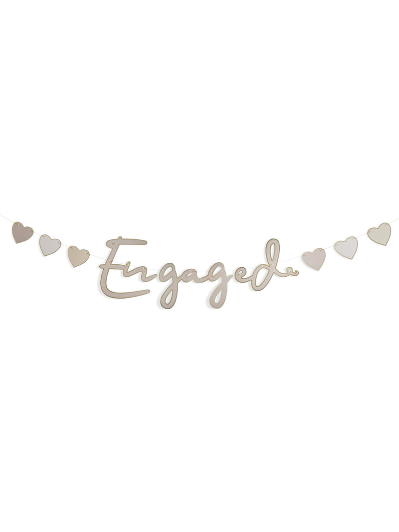 Gold Engaged Celebration Banner