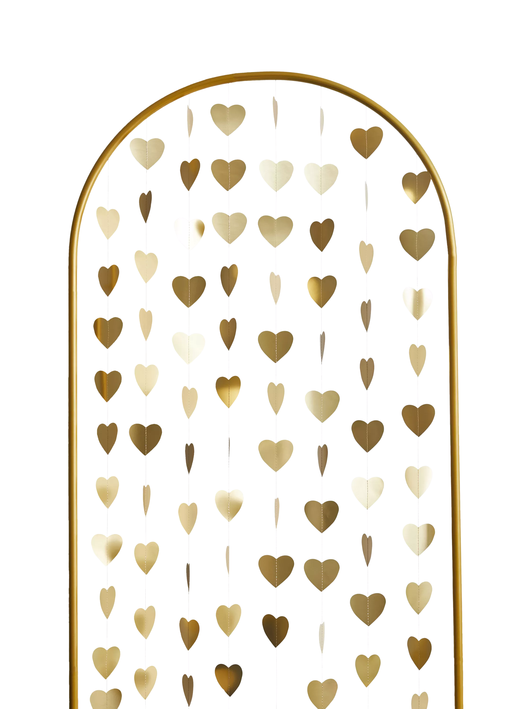 Hootyballoo golden hearts hanging backdrop for parties, UK version