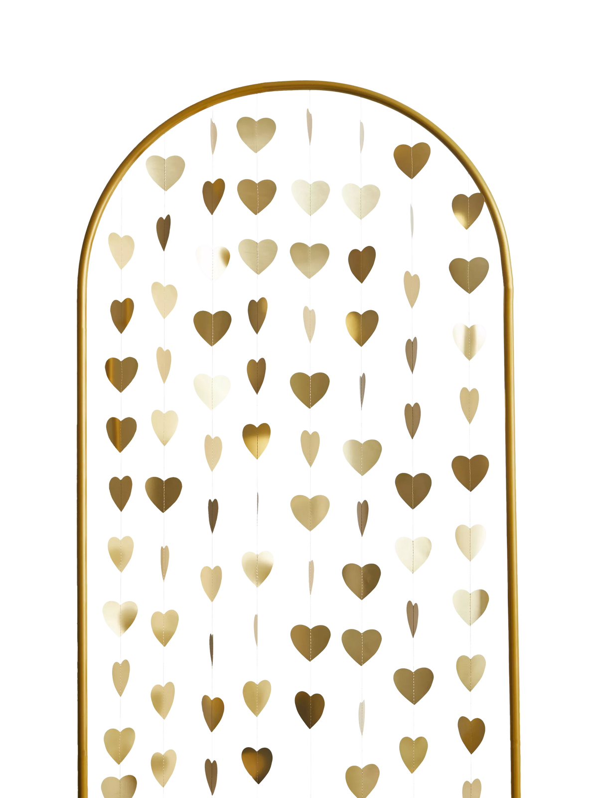 Hootyballoo golden hearts hanging backdrop for parties, UK version