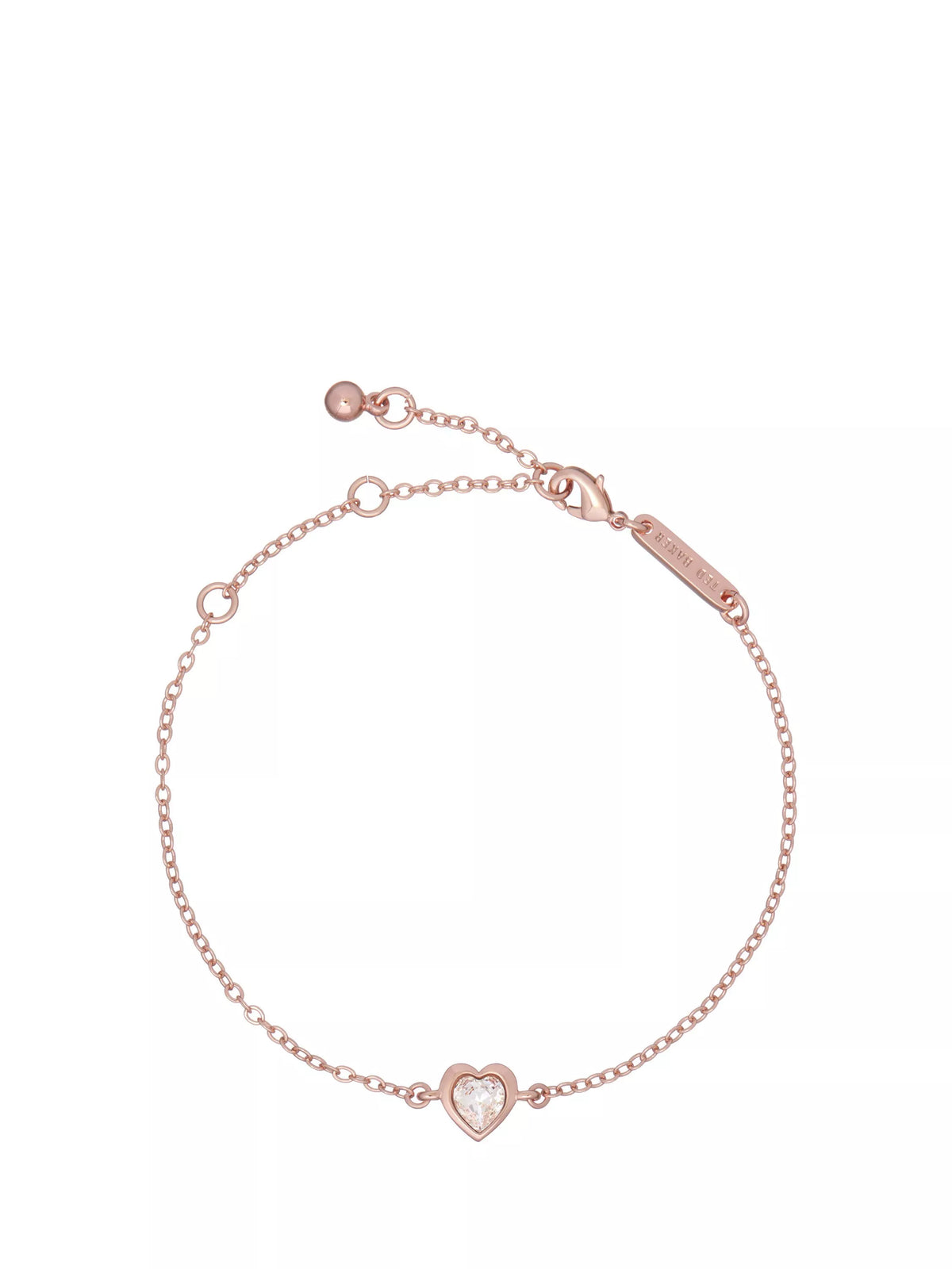Ted Baker bracelet crystal heart adjustable 20cm, imported from the UK