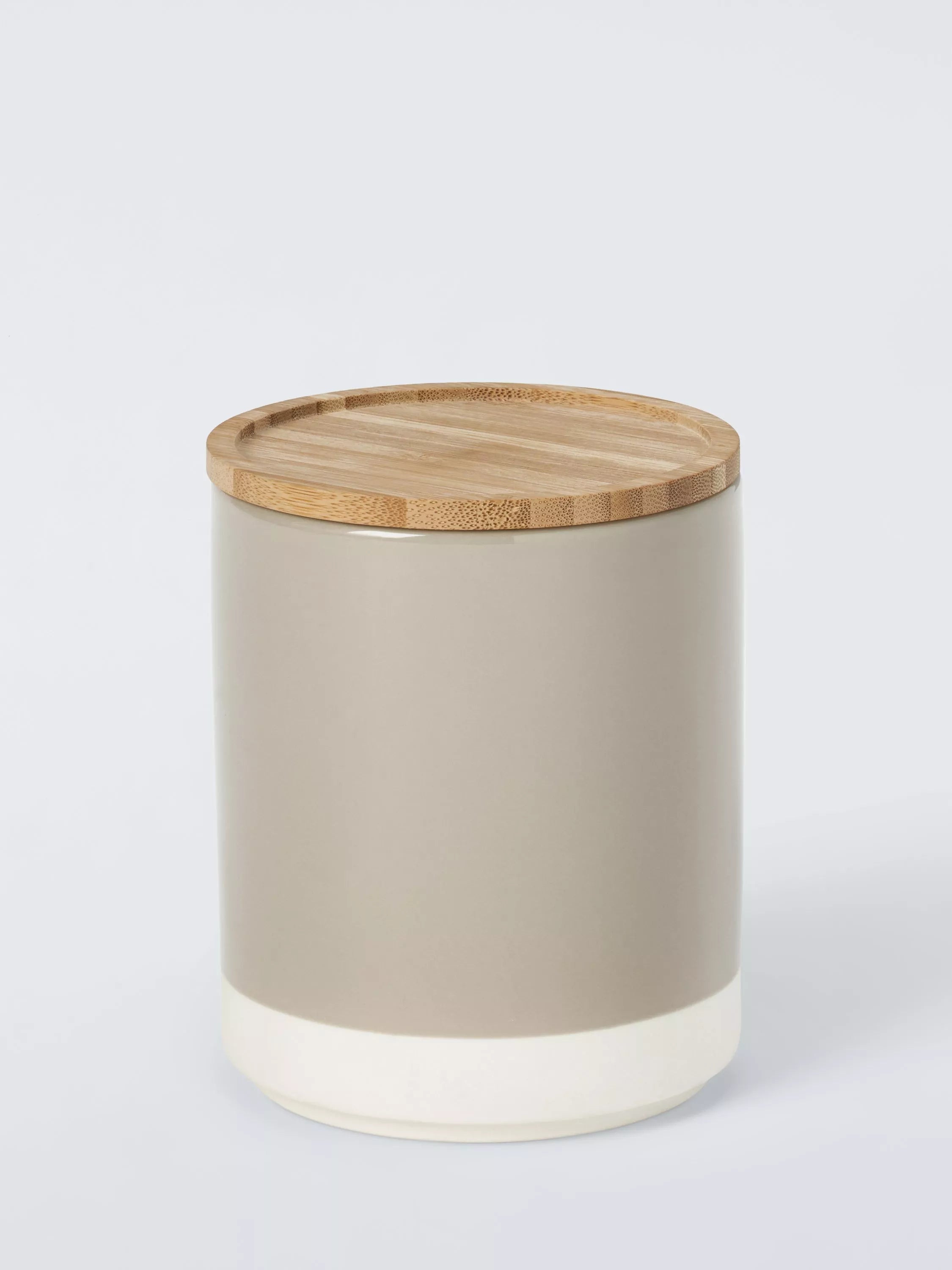 John Lewis Gloss Dipped Stoneware Kitchen Storage Jar with Bamboo Lid, 550ml