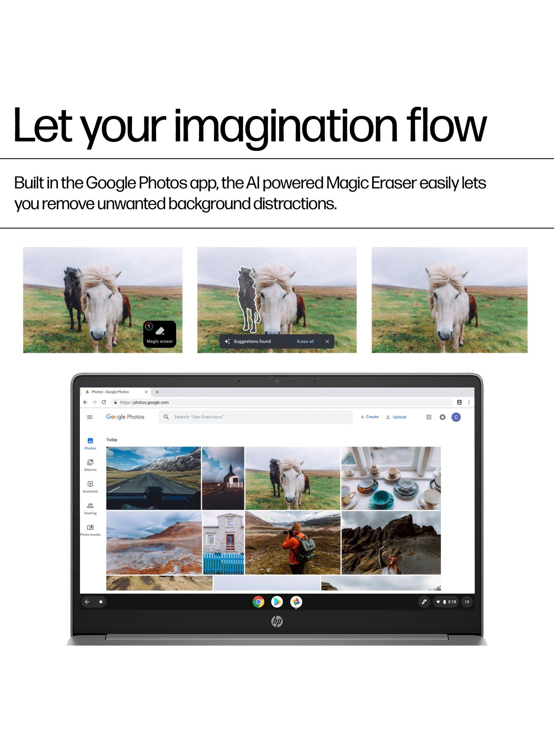 HP Chromebook 15 laptop Intel N100 processor 4GB RAM 128GB SSD, UK version