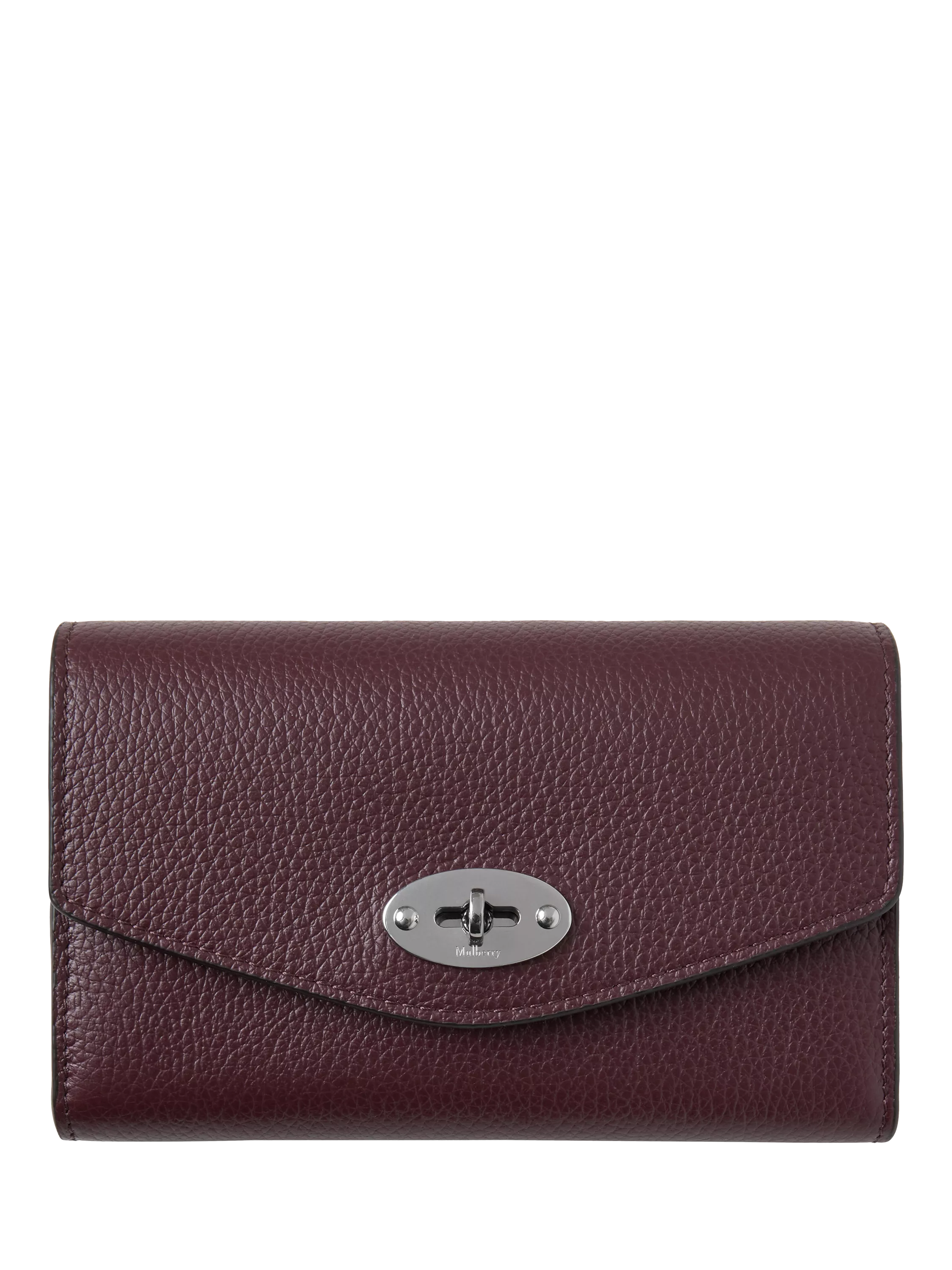 Mulberry Darley Medium Classic Grain Leather Wallet, Black Cherry