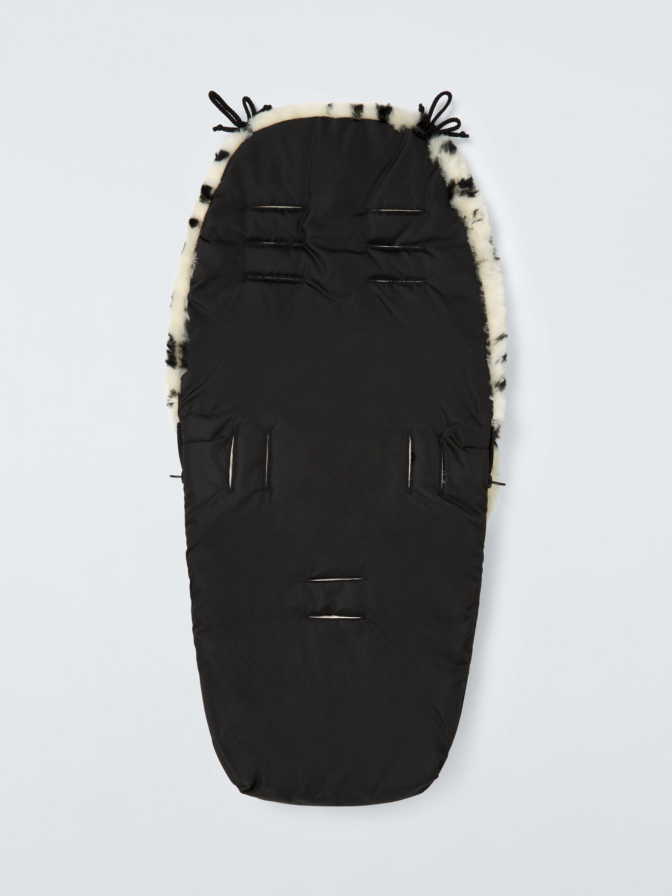 John Lewis sheepskin footmuff leopard spot, imported from the UK