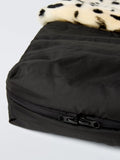John Lewis sheepskin footmuff leopard spot, imported from the UK