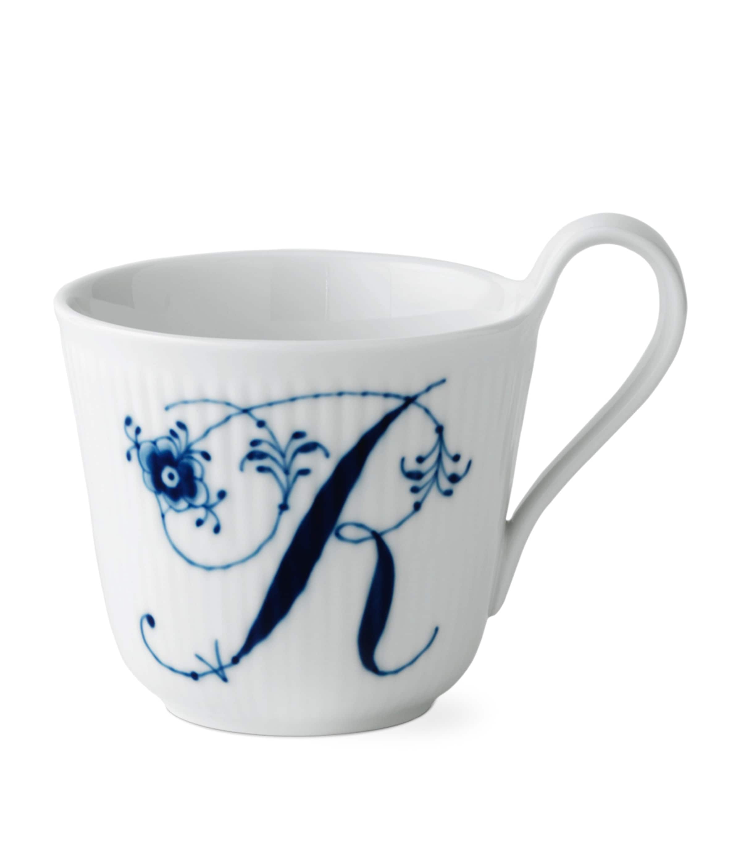 Royal Copenhagen Fluted Alphabet Porcelain Mug, imported from the UK