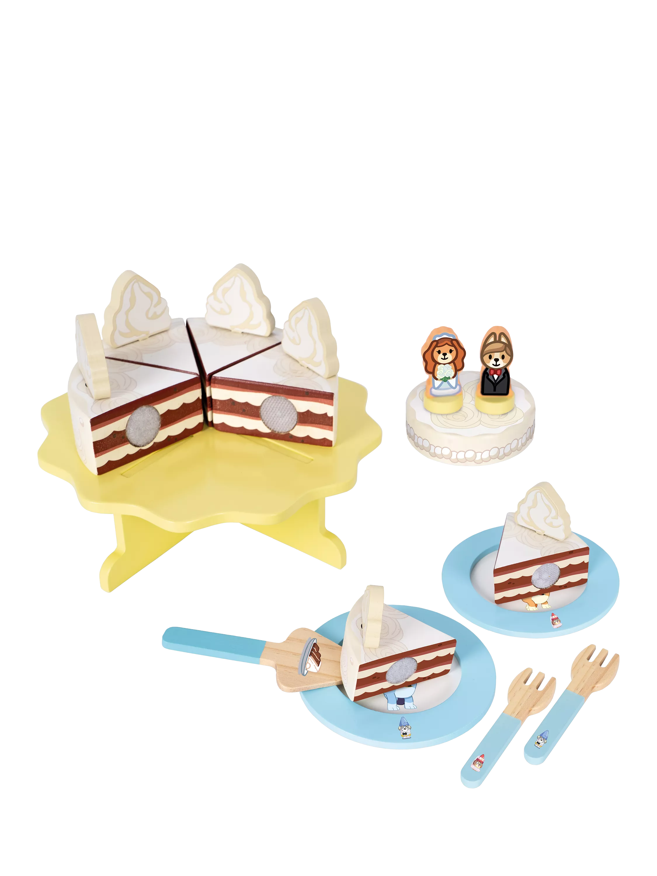 Bluey wooden wedding cake set, UK version