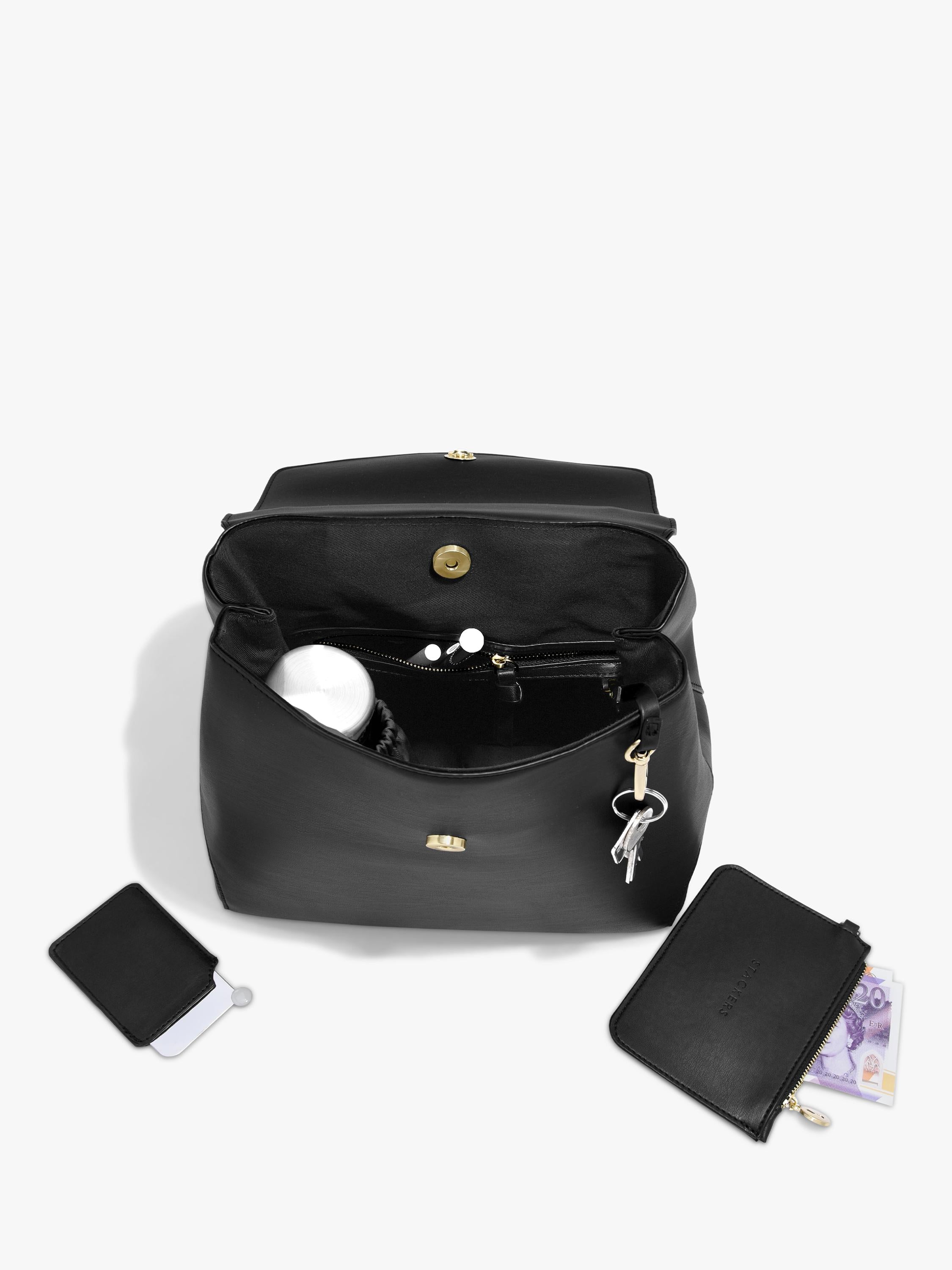 Stackers small faux leather backpack with multiple compartments (British brand)