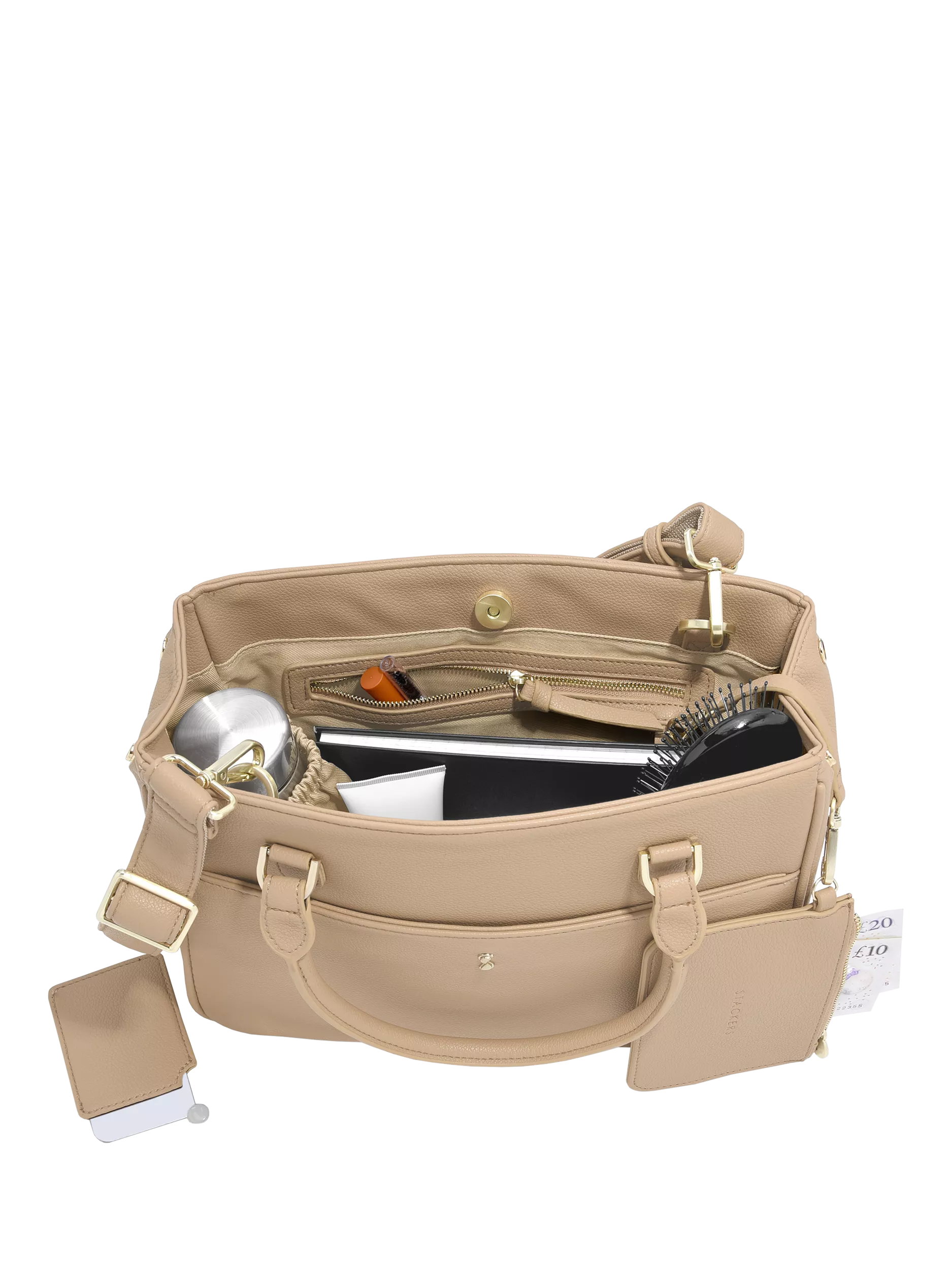 Stackers faux leather small handbag Camel - British product