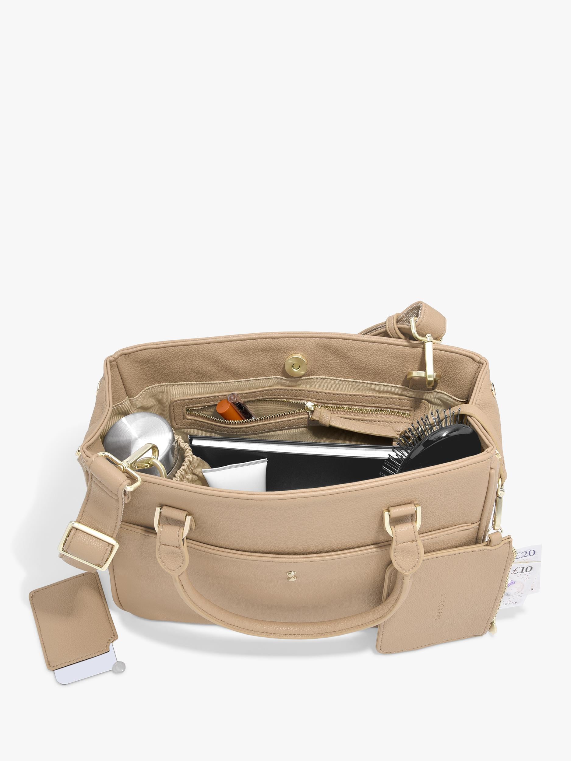 Stackers faux leather small handbag Camel - British product