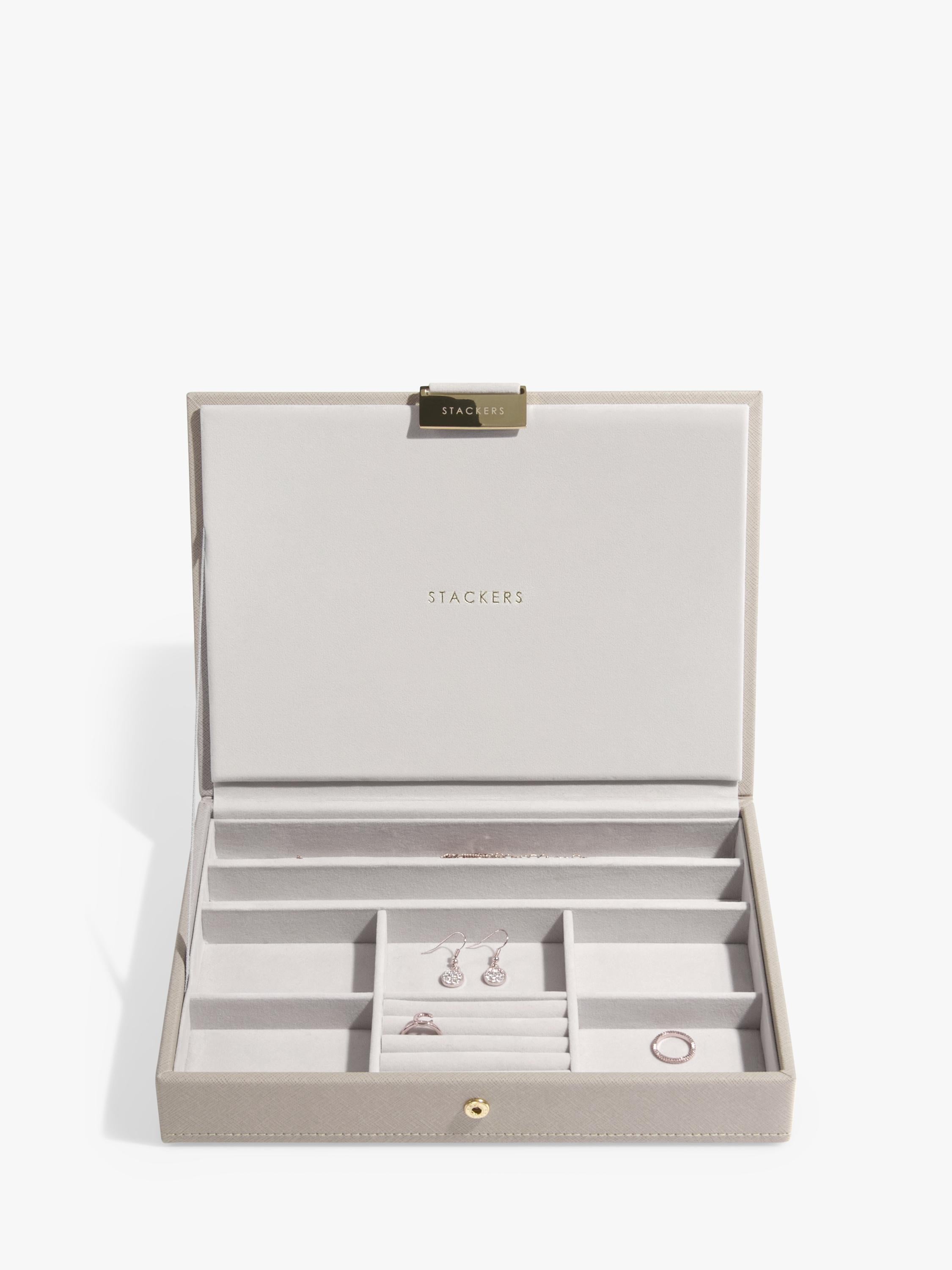 Stackers faux leather classic jewellery box 2-drawer set, UK version