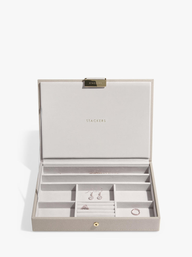 Stackers faux leather classic jewellery box 2-drawer set, UK version