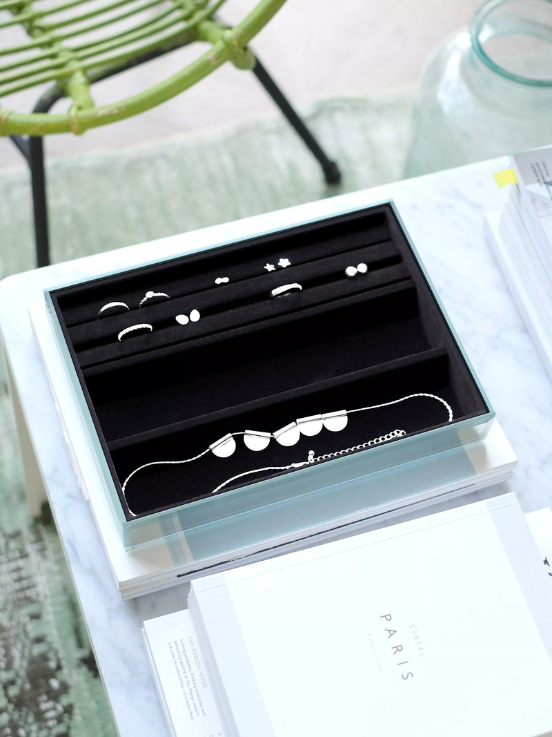 Stackers 4 layer glass jewellery box Ombre Graphite, UK version