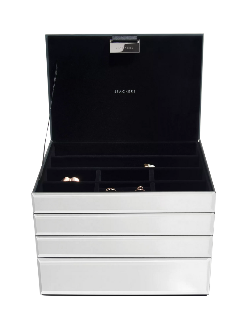 Stackers 4 layer glass jewellery box Ombre Graphite, UK version