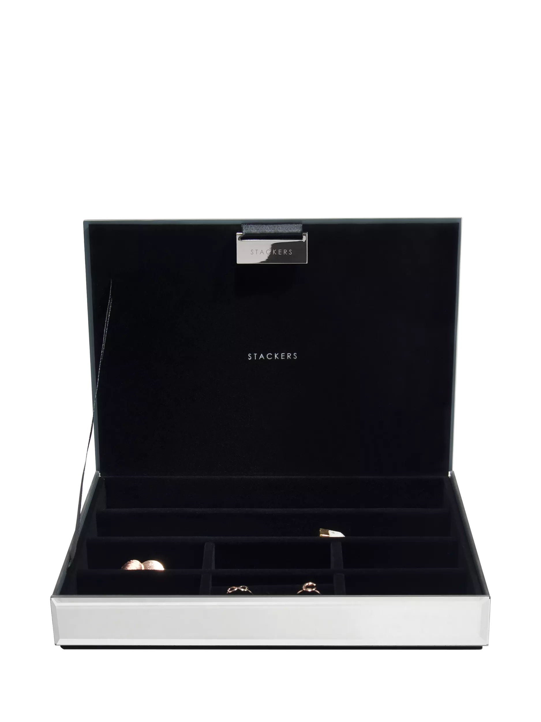 Stackers 4 layer glass jewellery box Ombre Graphite, UK version