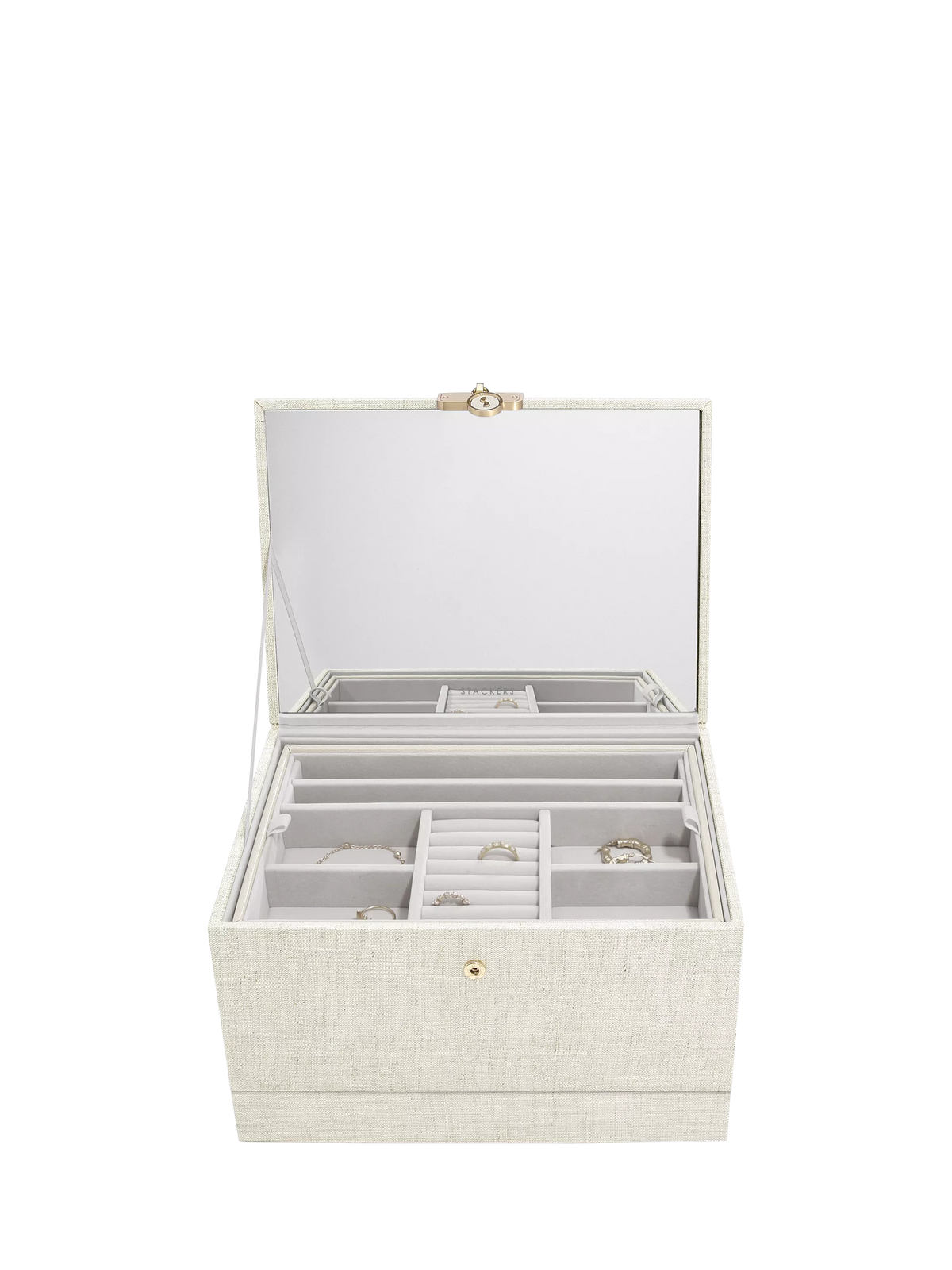 Stackers linen jewellery box, UK version