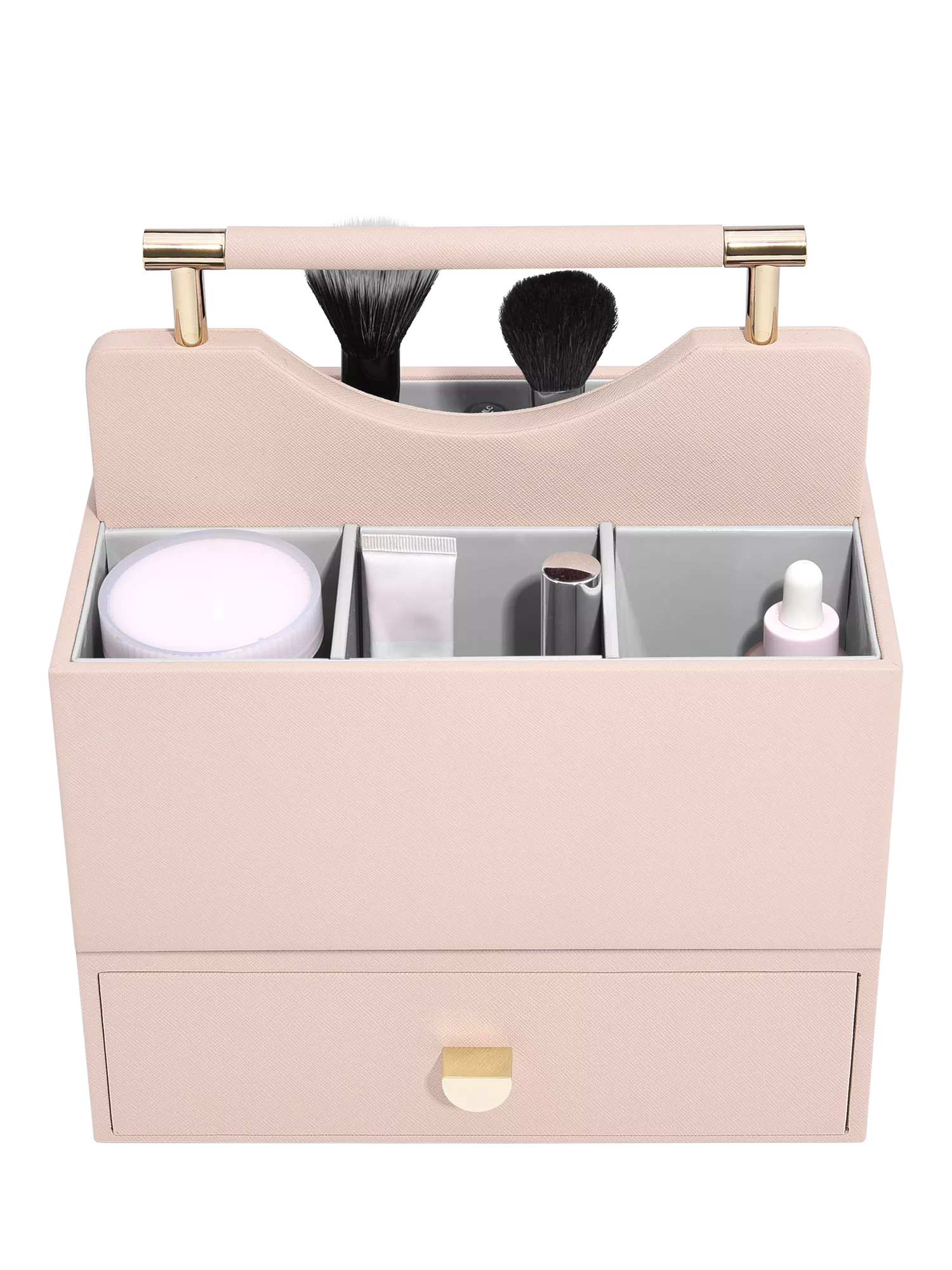 Stackers blush pink cosmetic organiser with drawer, imported from the UK