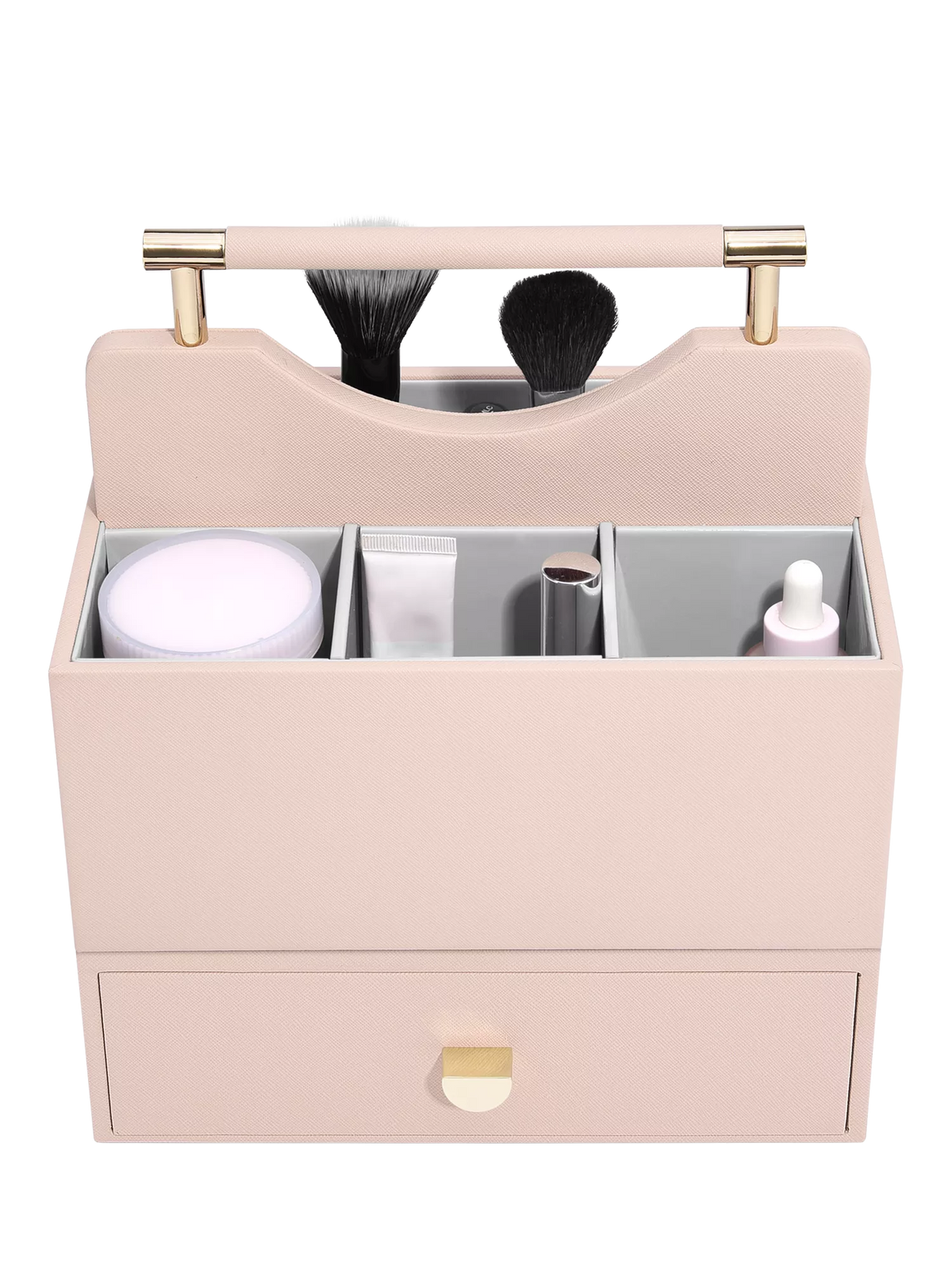 Stackers blush pink cosmetic organiser with drawer, imported from the UK