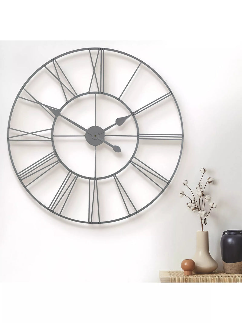 Thomas Kent skeleton outdoor wall clock 83cm grey, imported from the UK