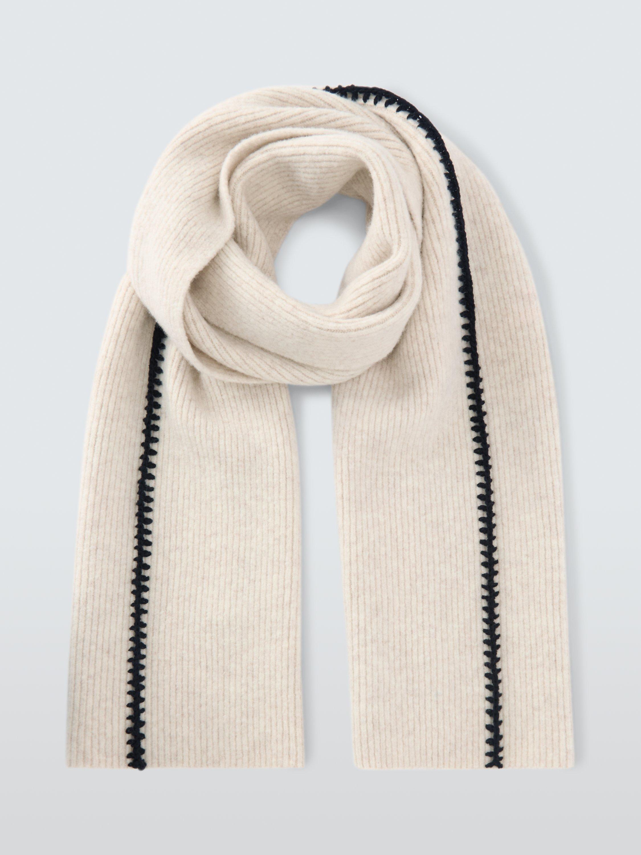 John Lewis contrast stitch scarf natural (British brand)