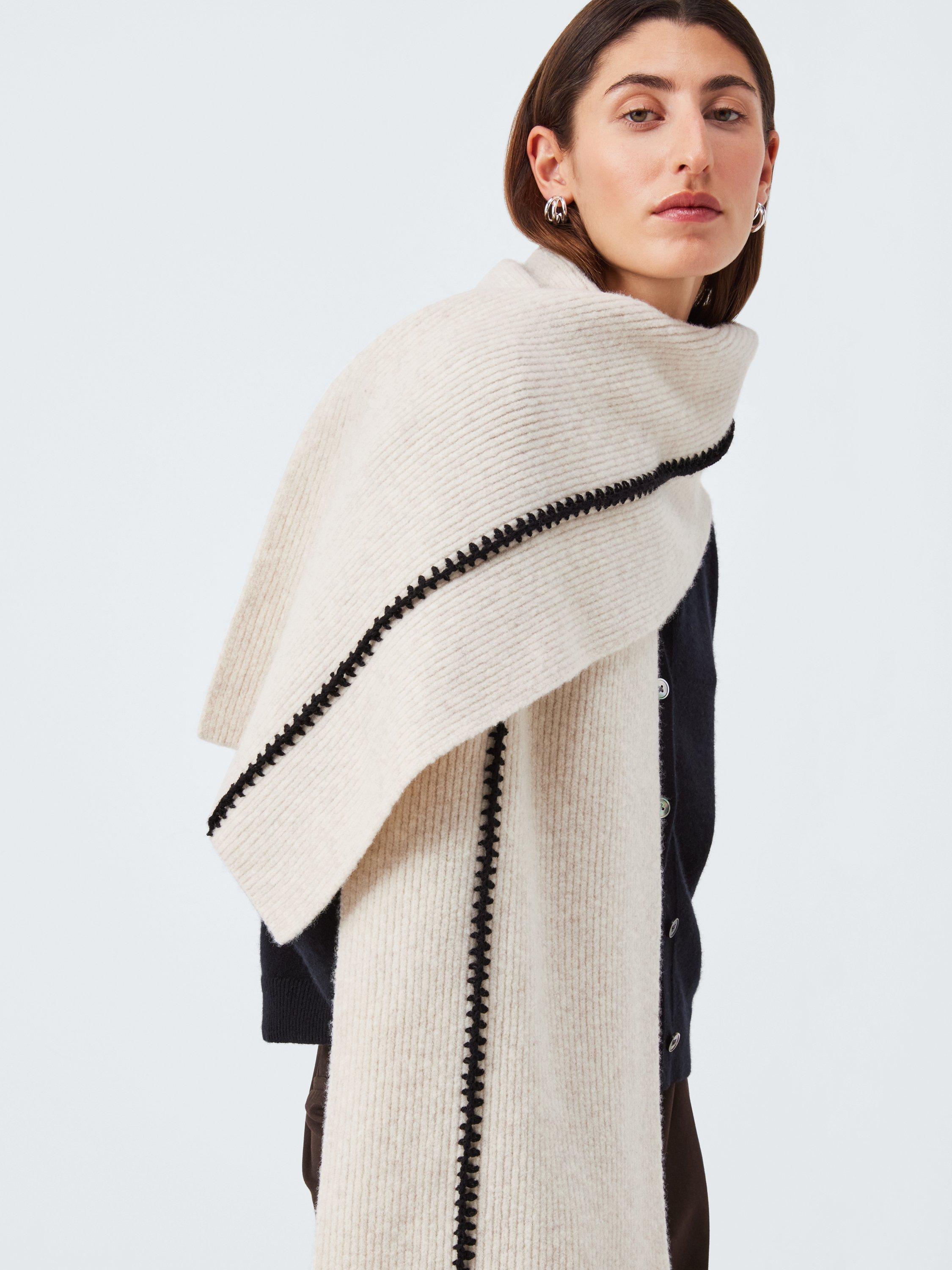 John Lewis contrast stitch scarf natural (British brand)