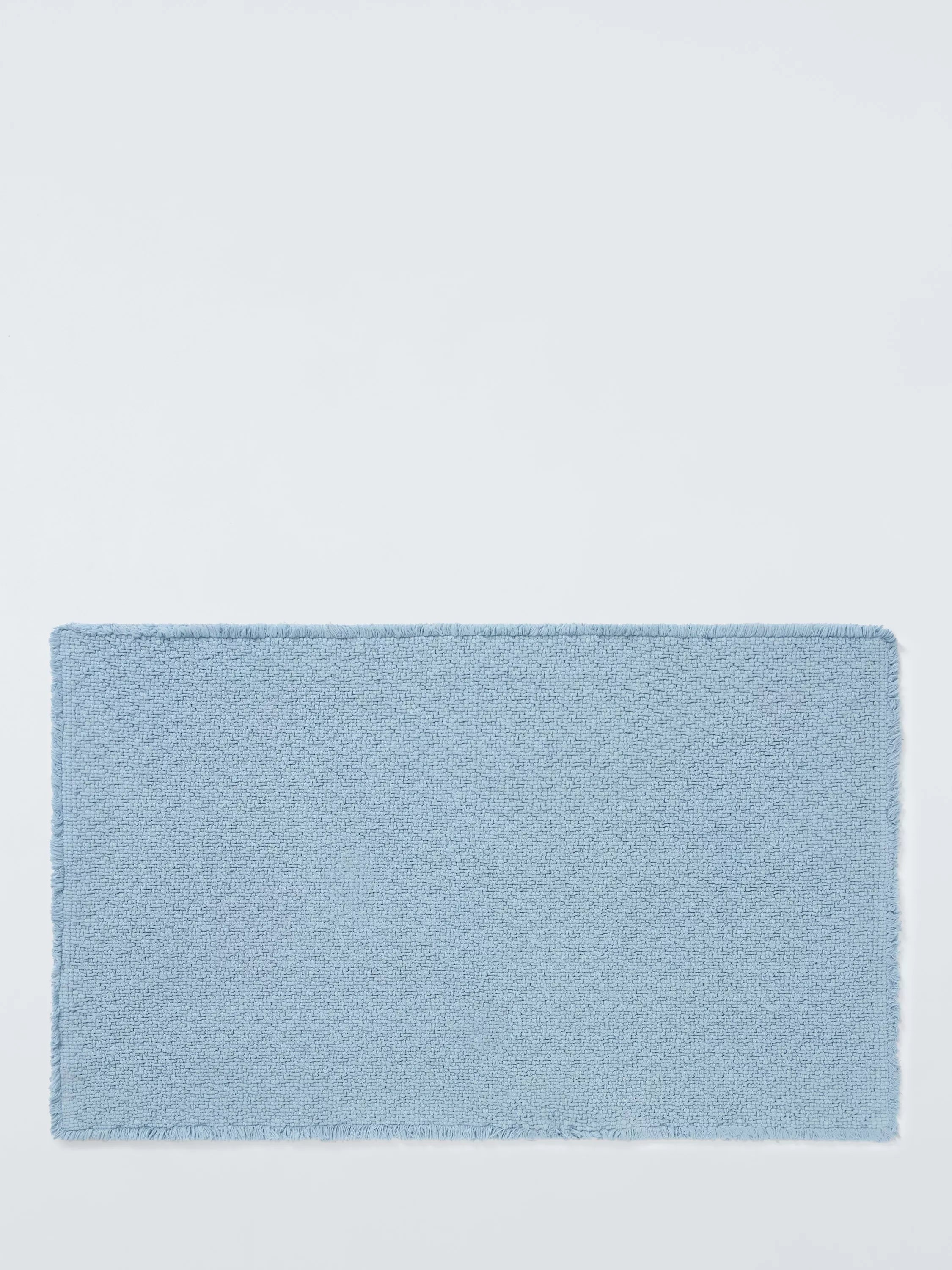 John Lewis Organic Cotton Fringe Bath Mat, Pacific