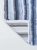 John Lewis plush stripe bath mat blue 50x80cm, imported from the UK