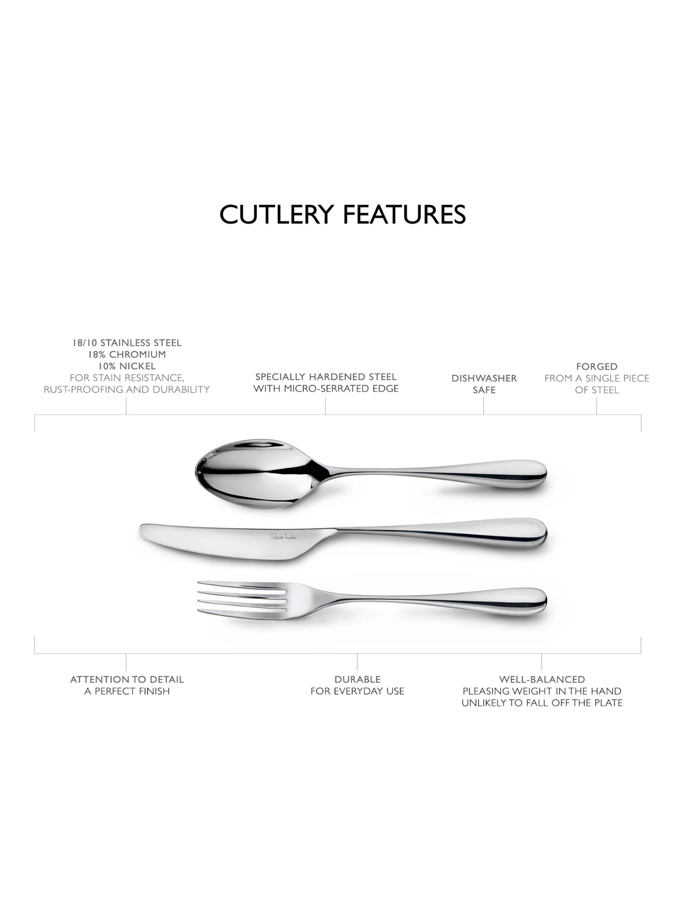 Robert Welch Arden Bright 84-piece cutlery set (British brand)