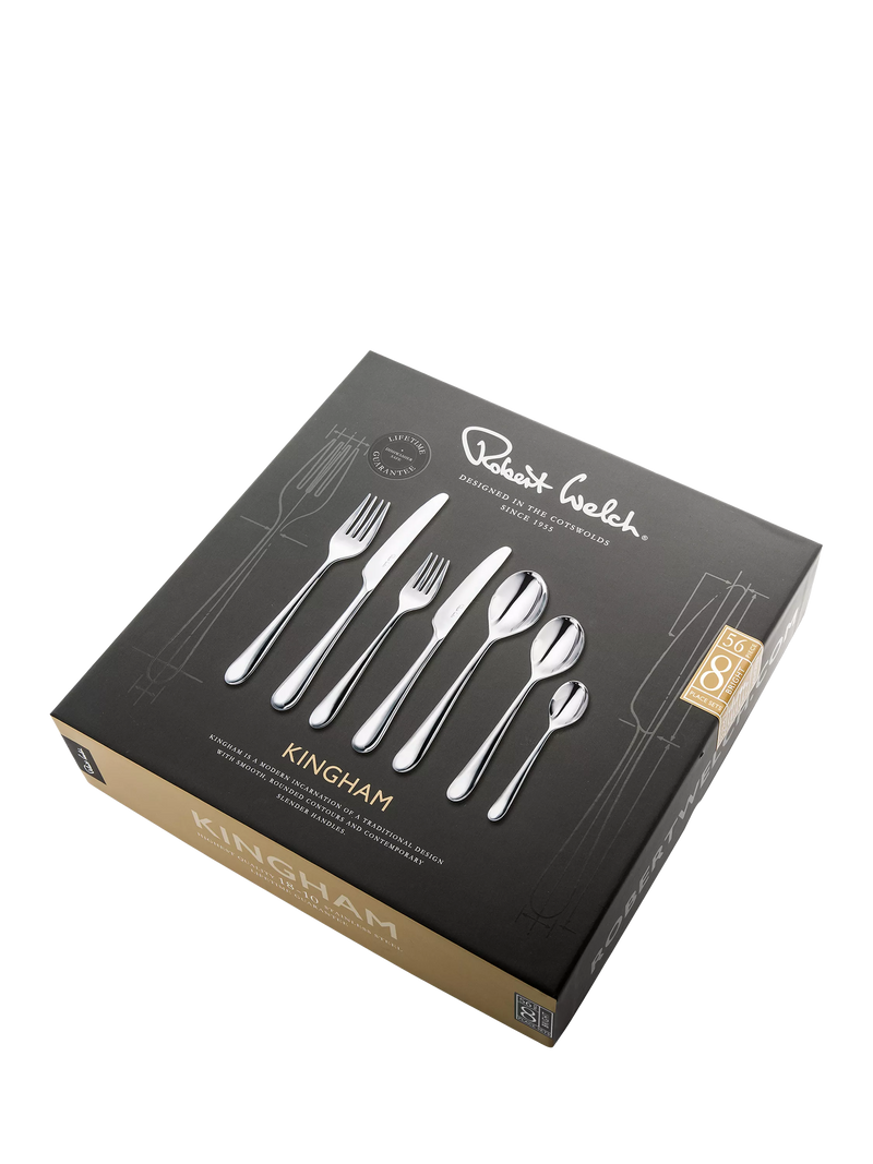 Robert Welch Kingham stainless steel cutlery set 56-piece, imported from the UK