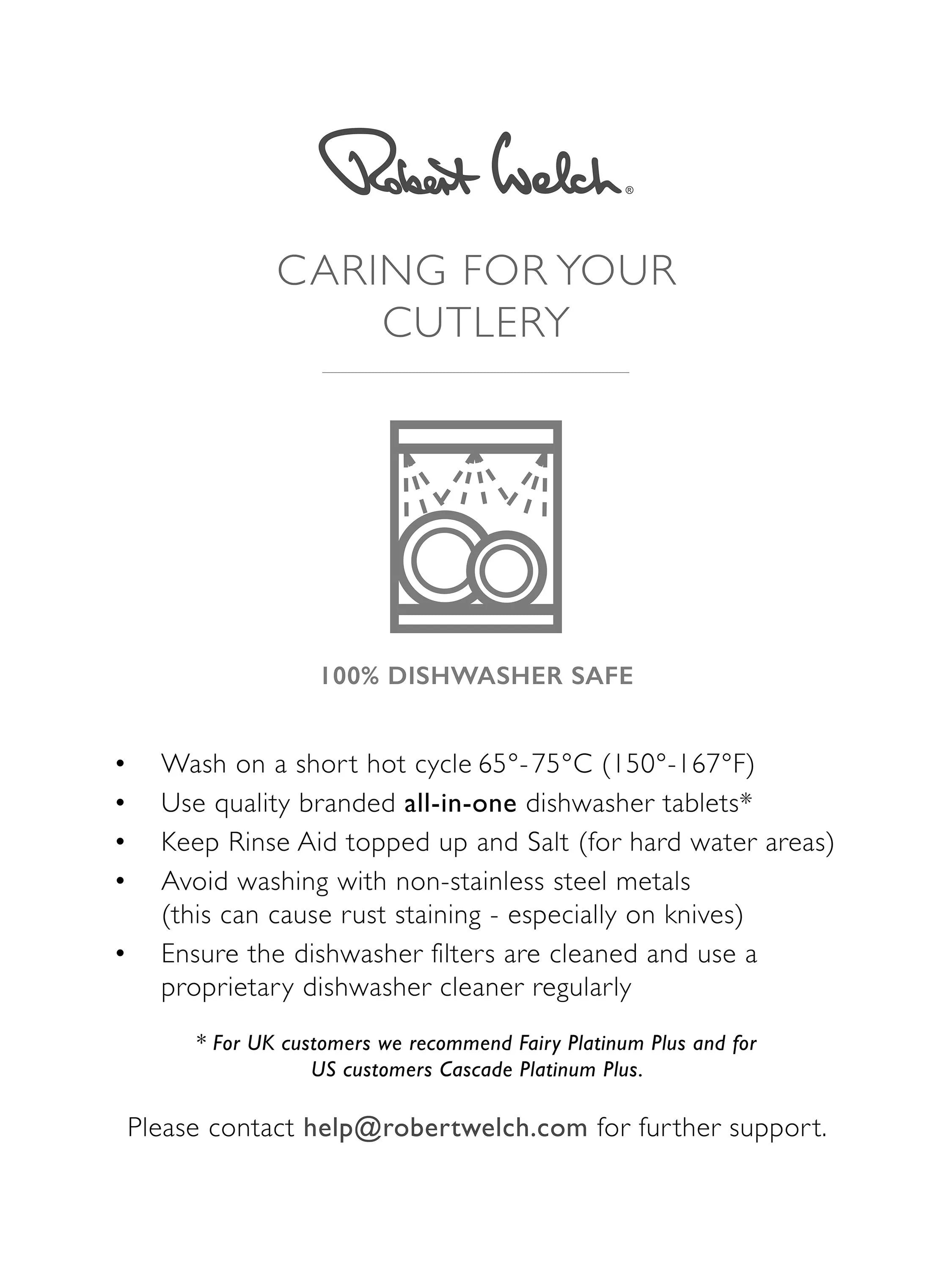 Robert Welch Kingham Bright cutlery set 84 piece, UK version