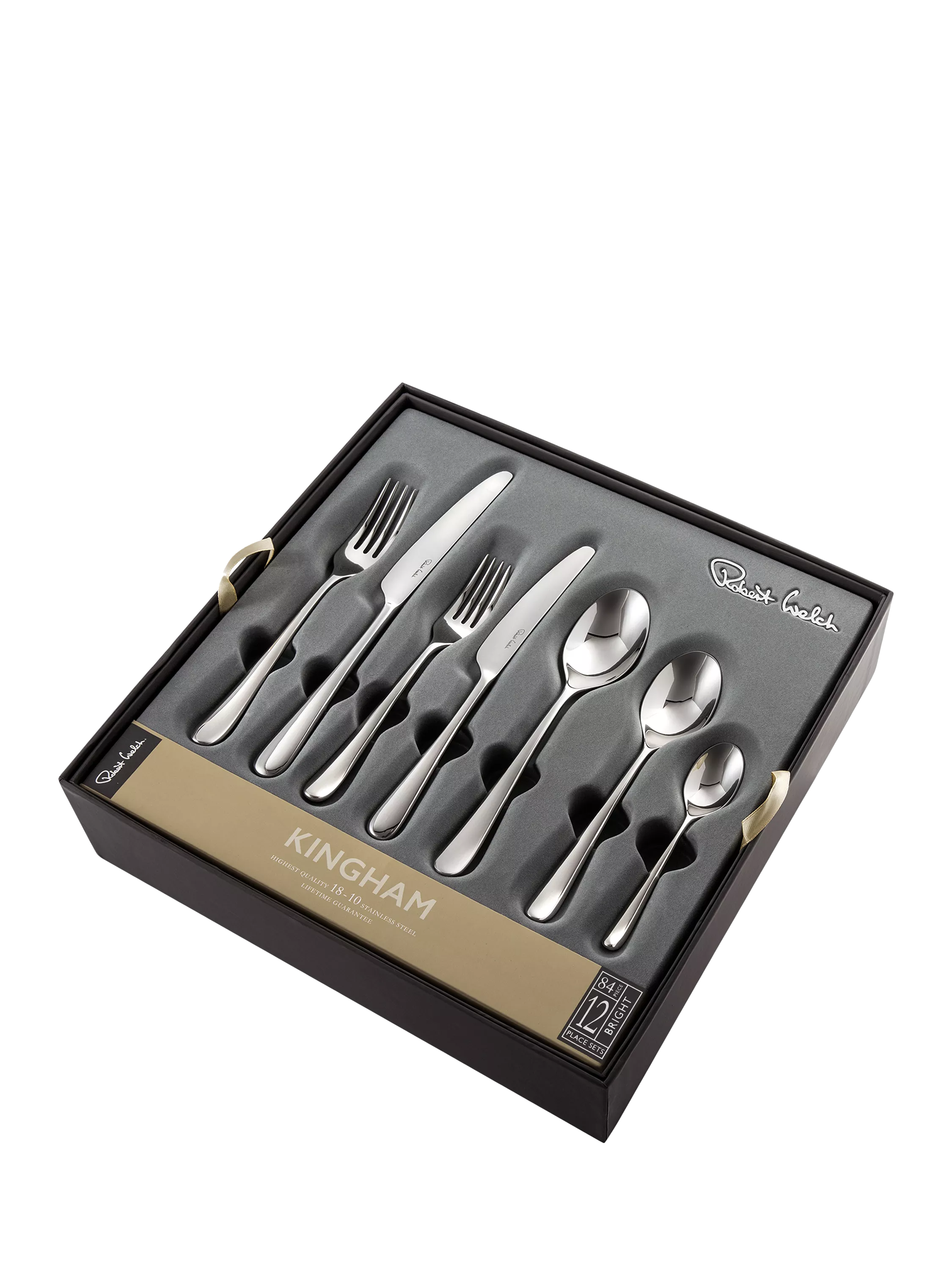 Robert Welch Kingham Bright cutlery set 84 piece, UK version