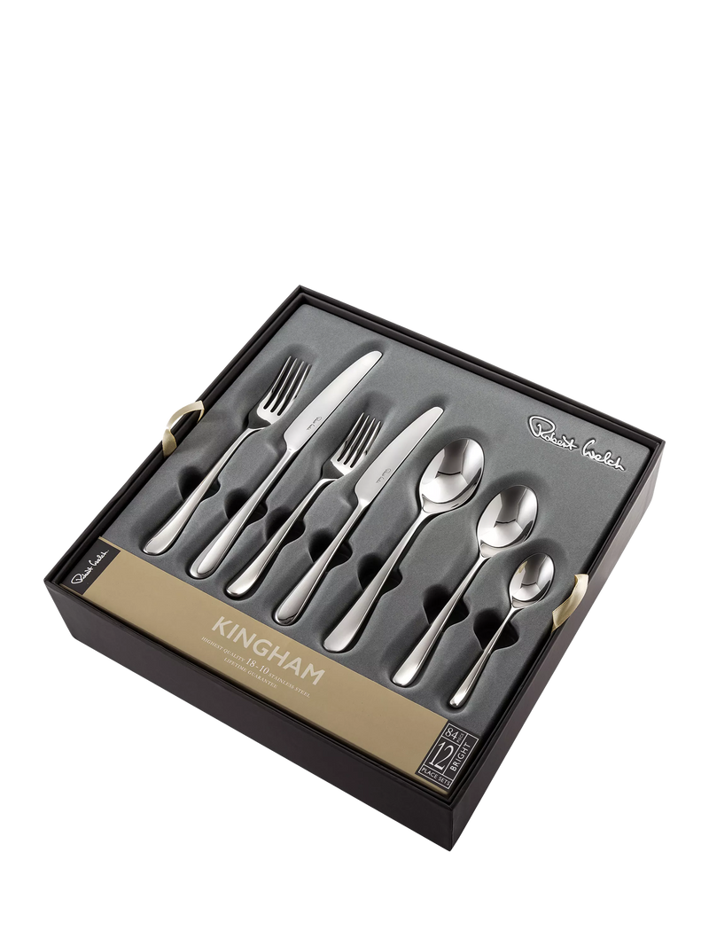 Robert Welch Kingham Bright cutlery set 84 piece, UK version