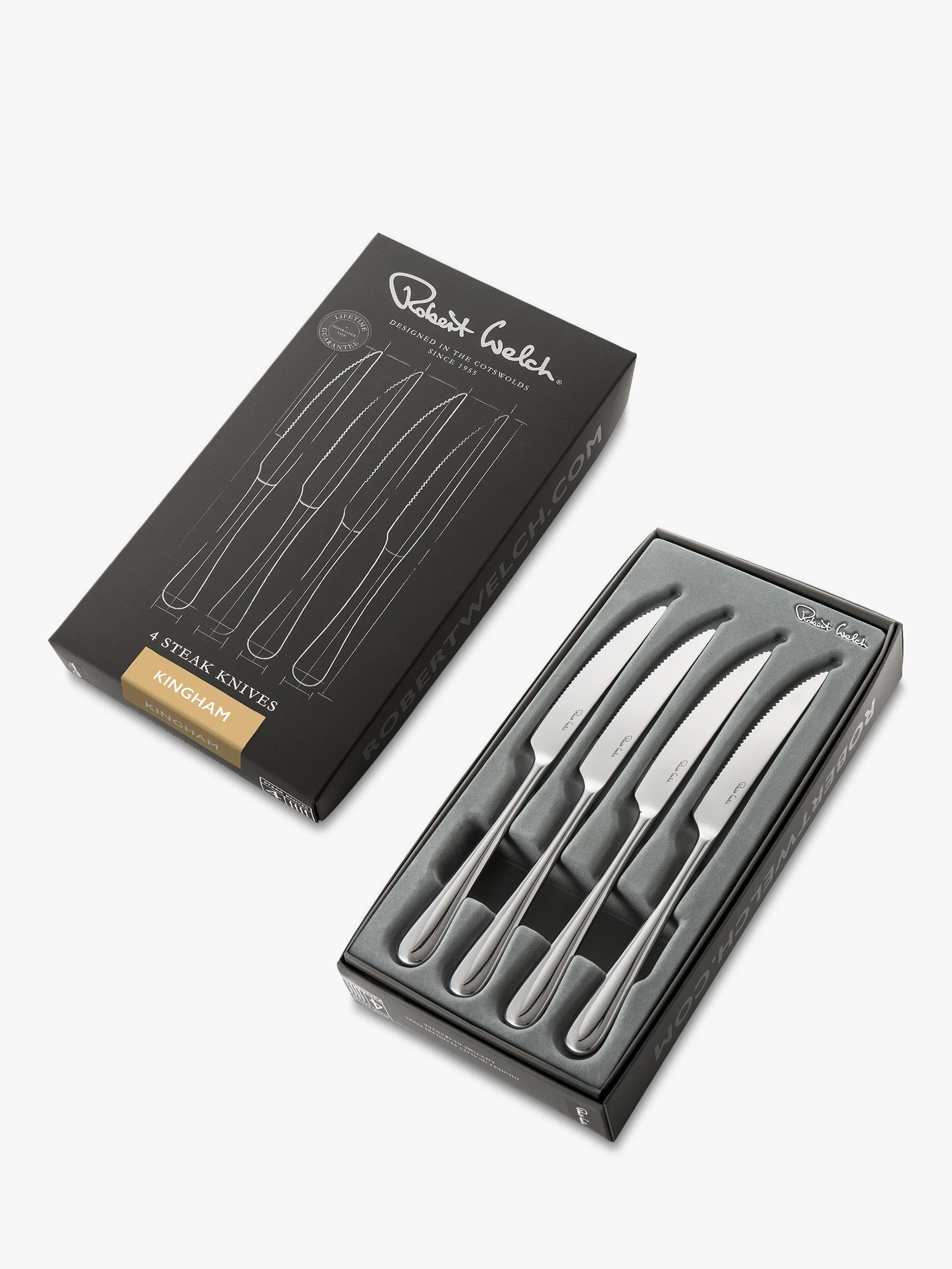 Robert Welch Kingham Bright steak knives set of 4 - British product