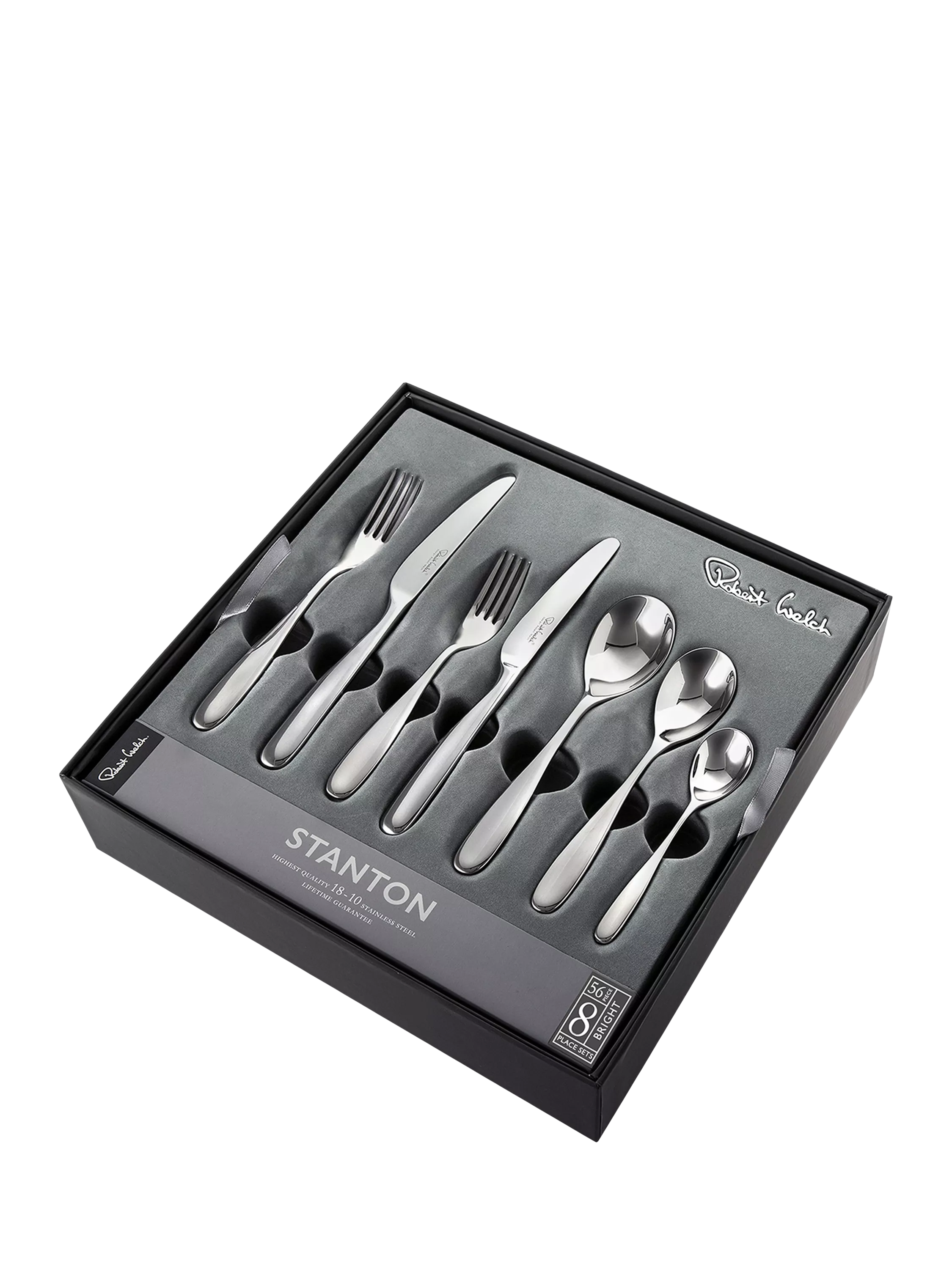 Robert Welch Stanton Bright cutlery set 56 piece 8 settings (British brand)