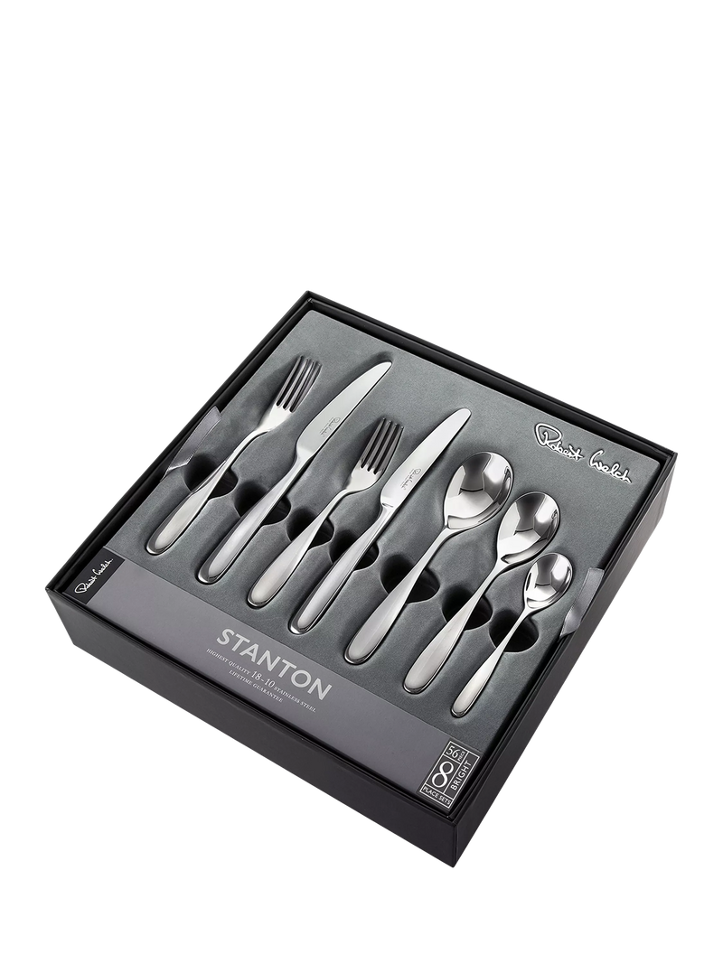 Robert Welch Stanton Bright cutlery set 56 piece 8 settings (British brand)