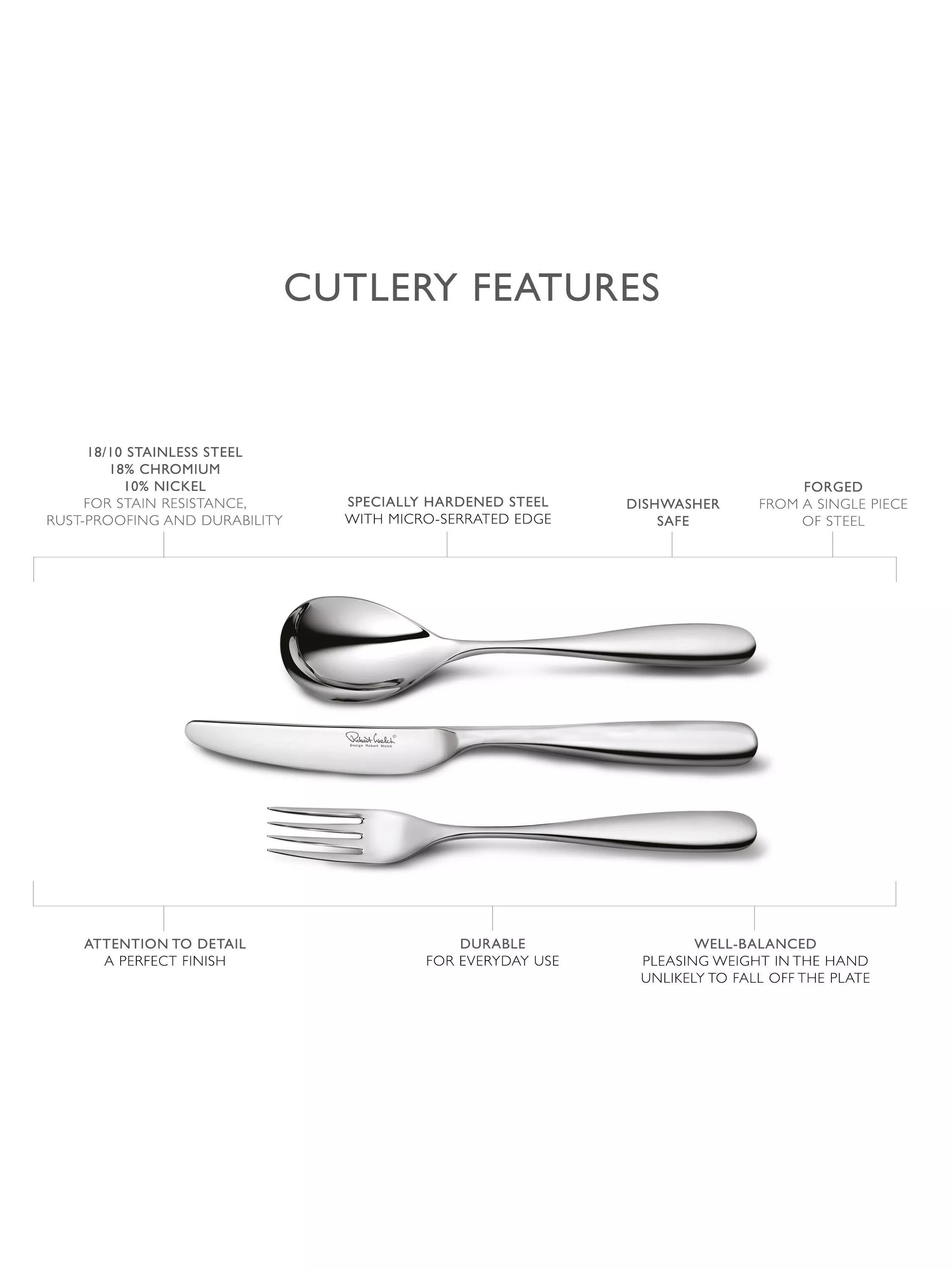 Robert Welch children's cutlery set 3 piece, imported from the UK