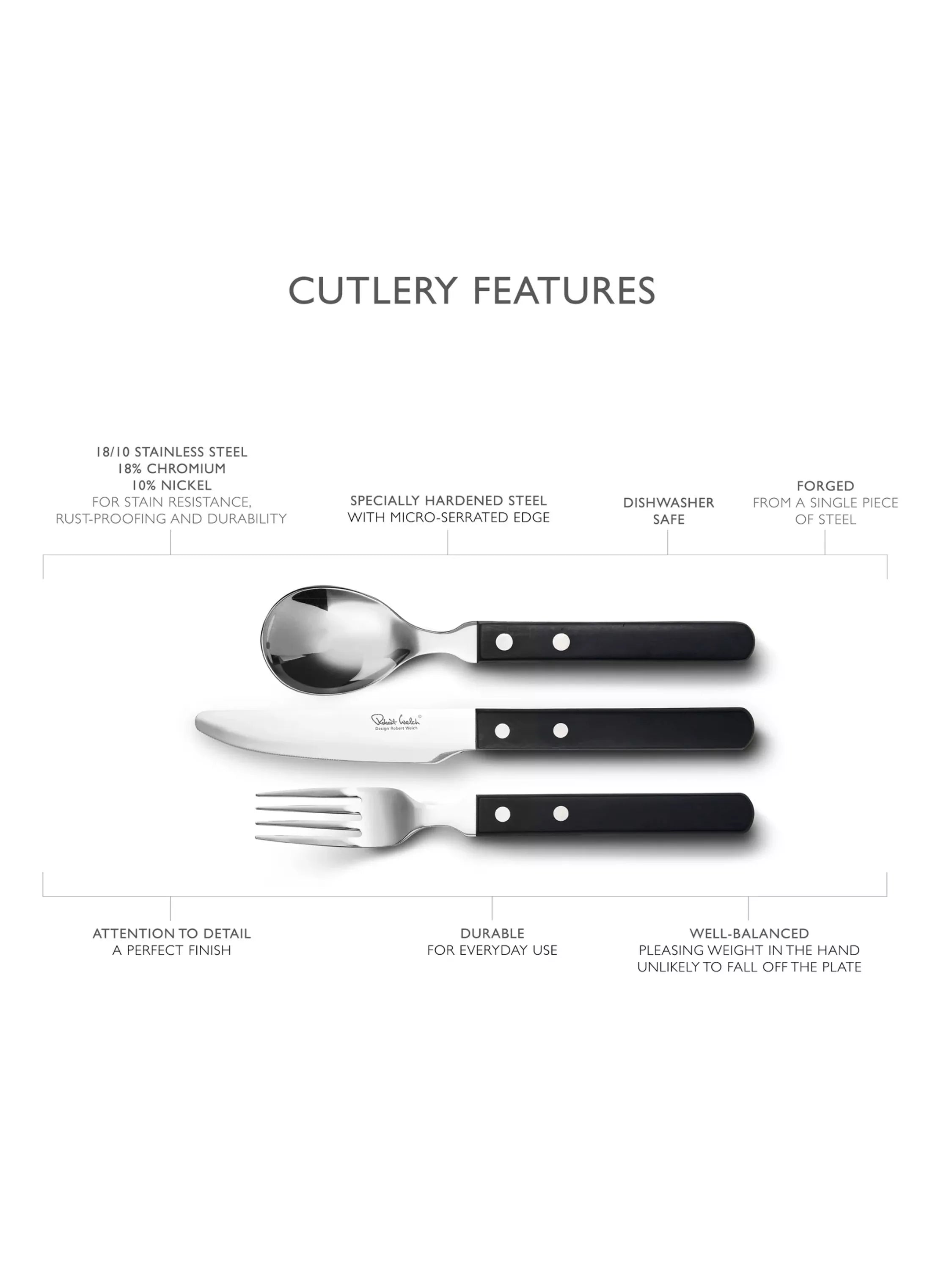 Robert Welch Trattoria Bright steak knife set - British product