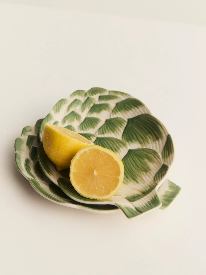 John Lewis Deliciously Ella artichoke hand-painted plate 20cm, imported from the UK