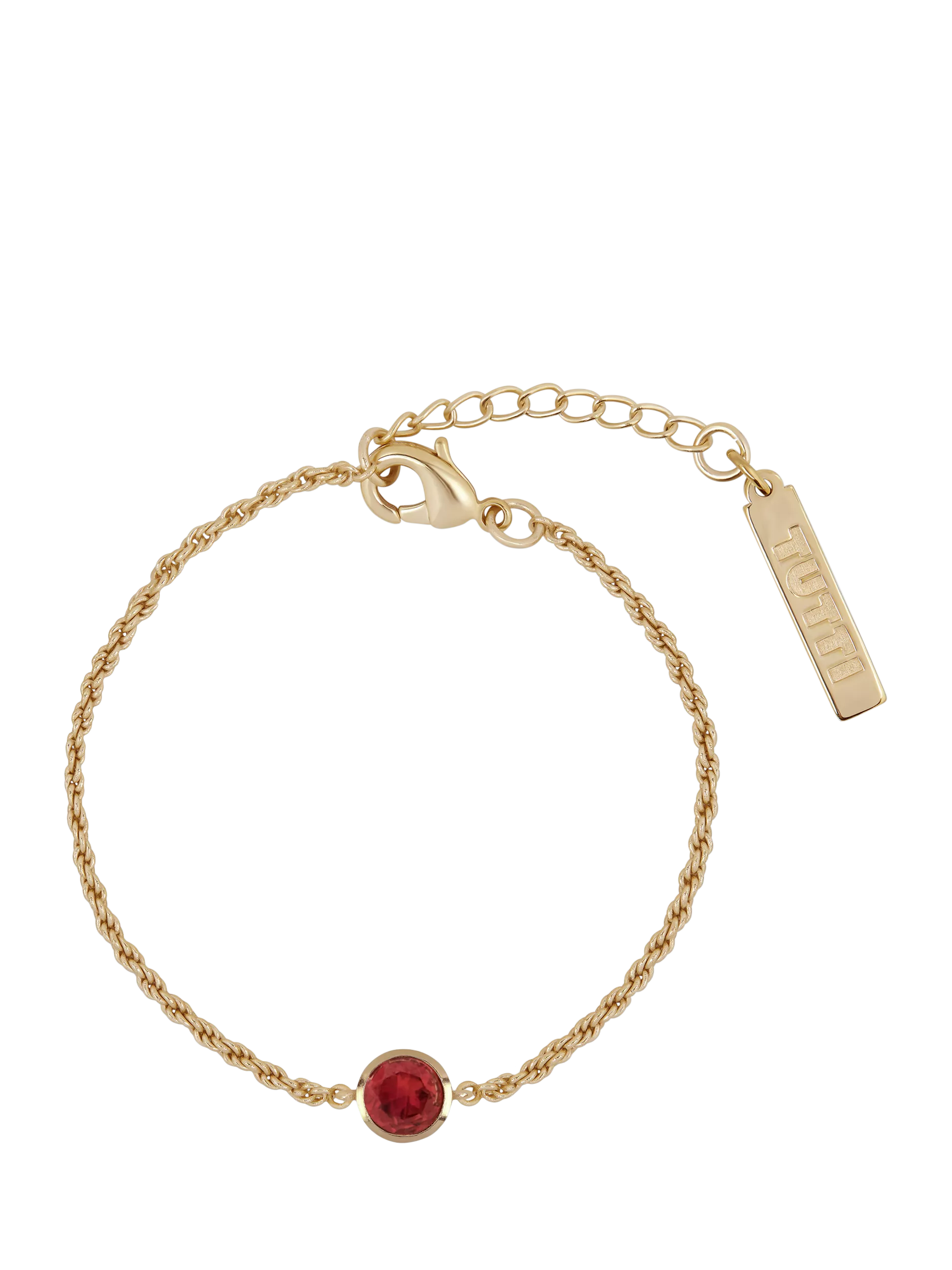 Tutti gold garnet birthstone bracelet imported from the UK