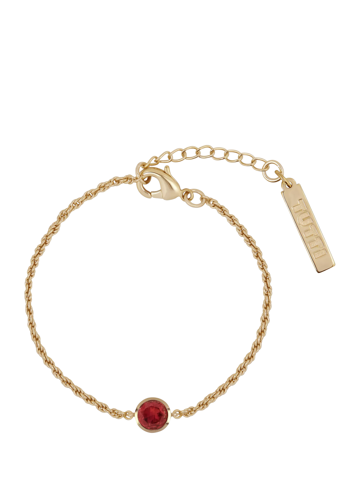 Tutti gold garnet birthstone bracelet imported from the UK