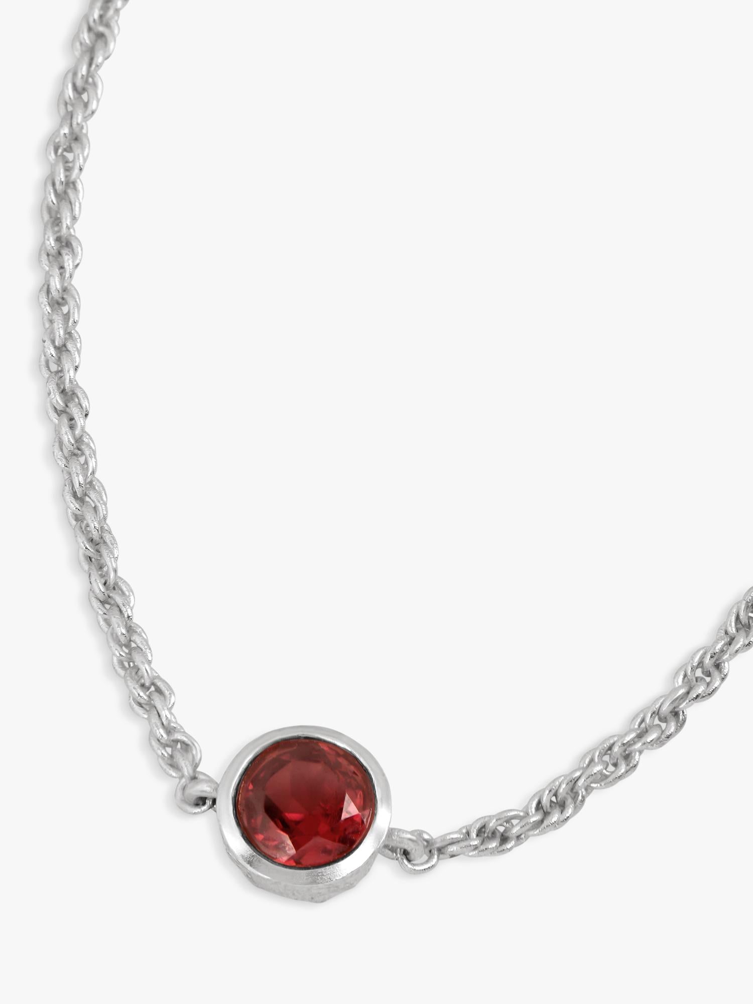 Tutti birthstone bracelet silver with garnet stone (British brand)