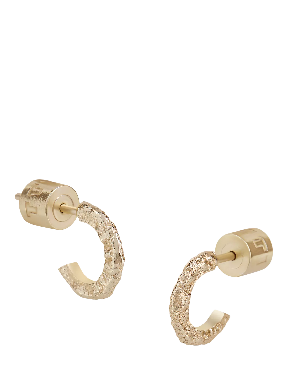 TUTTI gold plated textured stud hoop earrings, imported from the UK